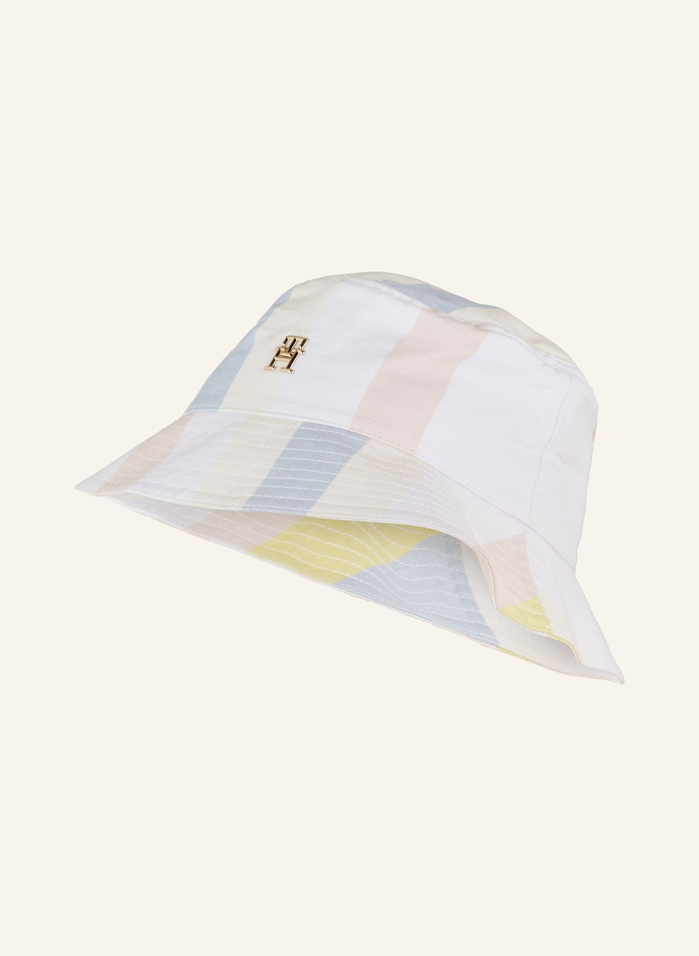 TOMMY HILFIGER Bucket-Hat mit Leinen, Farbe: HELLBLAU/ WEISS/ HELLROSA (Bild 1)