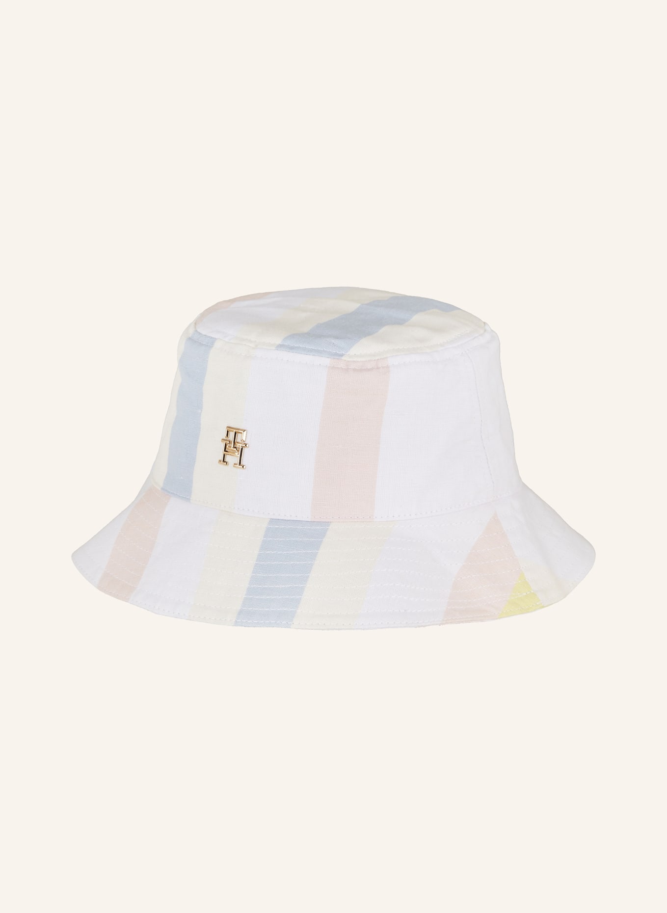 TOMMY HILFIGER Bucket hat with linen, Color: LIGHT BLUE/ WHITE/ LIGHT PINK (Image 2)