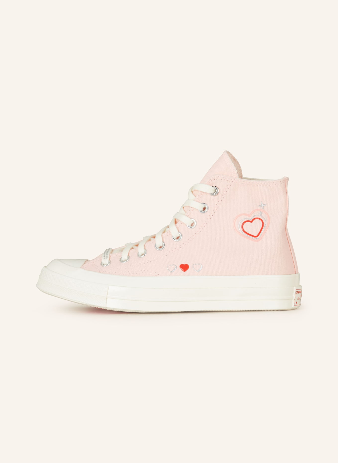 CONVERSE High-top sneakers CHUCK 70 with decorative gems, Color: LIGHT PINK/ RED/ CREAM (Image 4)