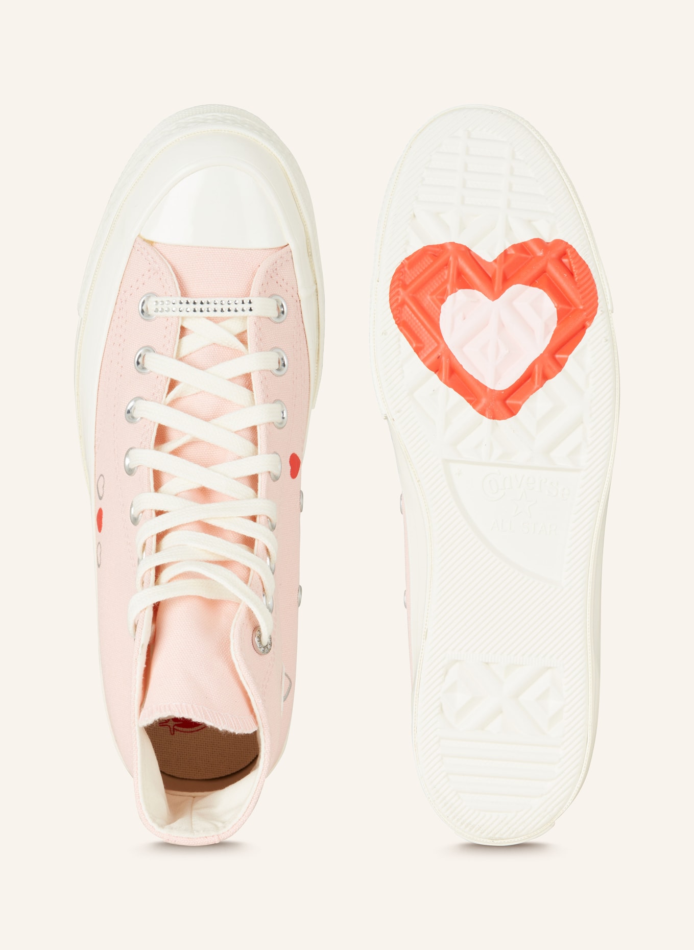 CONVERSE High-top sneakers CHUCK 70 with decorative gems, Color: LIGHT PINK/ RED/ CREAM (Image 5)