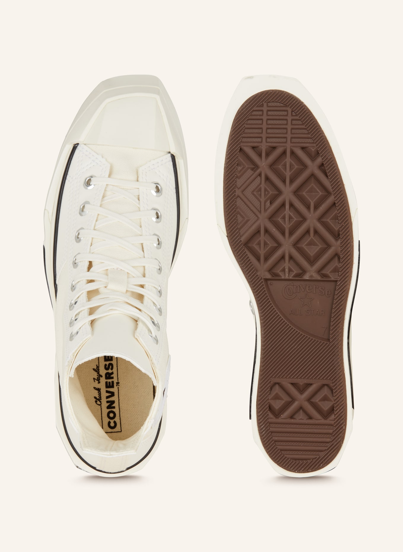 CONVERSE Sneakers CHUCK 70 DE LUXE SQUARED, Color: WHITE/ BLACK (Image 5)