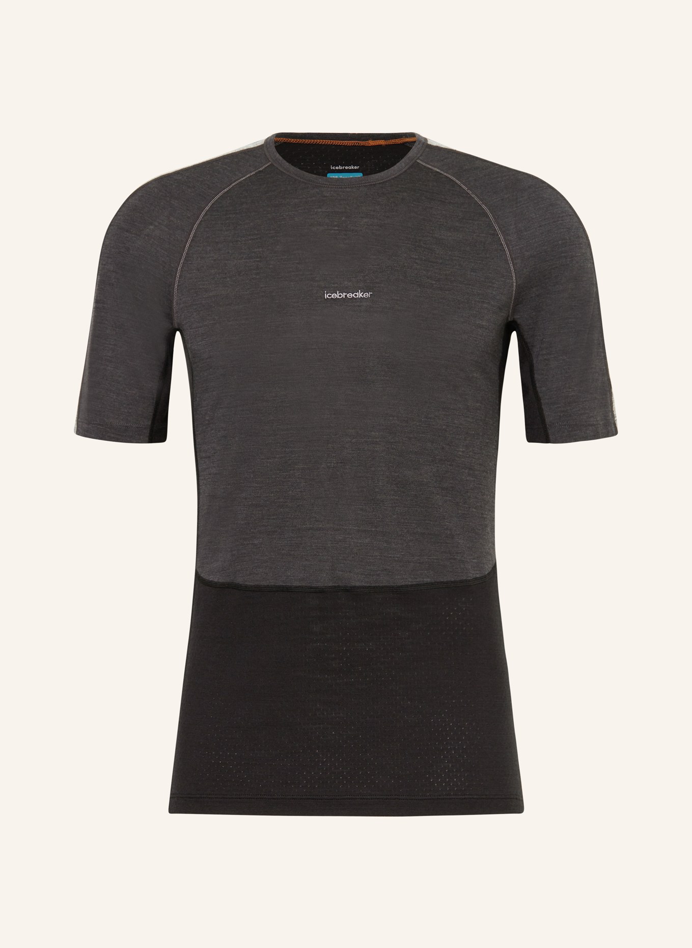 icebreaker T-shirt ZONEKNIT™ MERINO BLEND ENERGY WIND with merino wool, Color: BLACK/ DARK GRAY/ GRAY (Image 1)