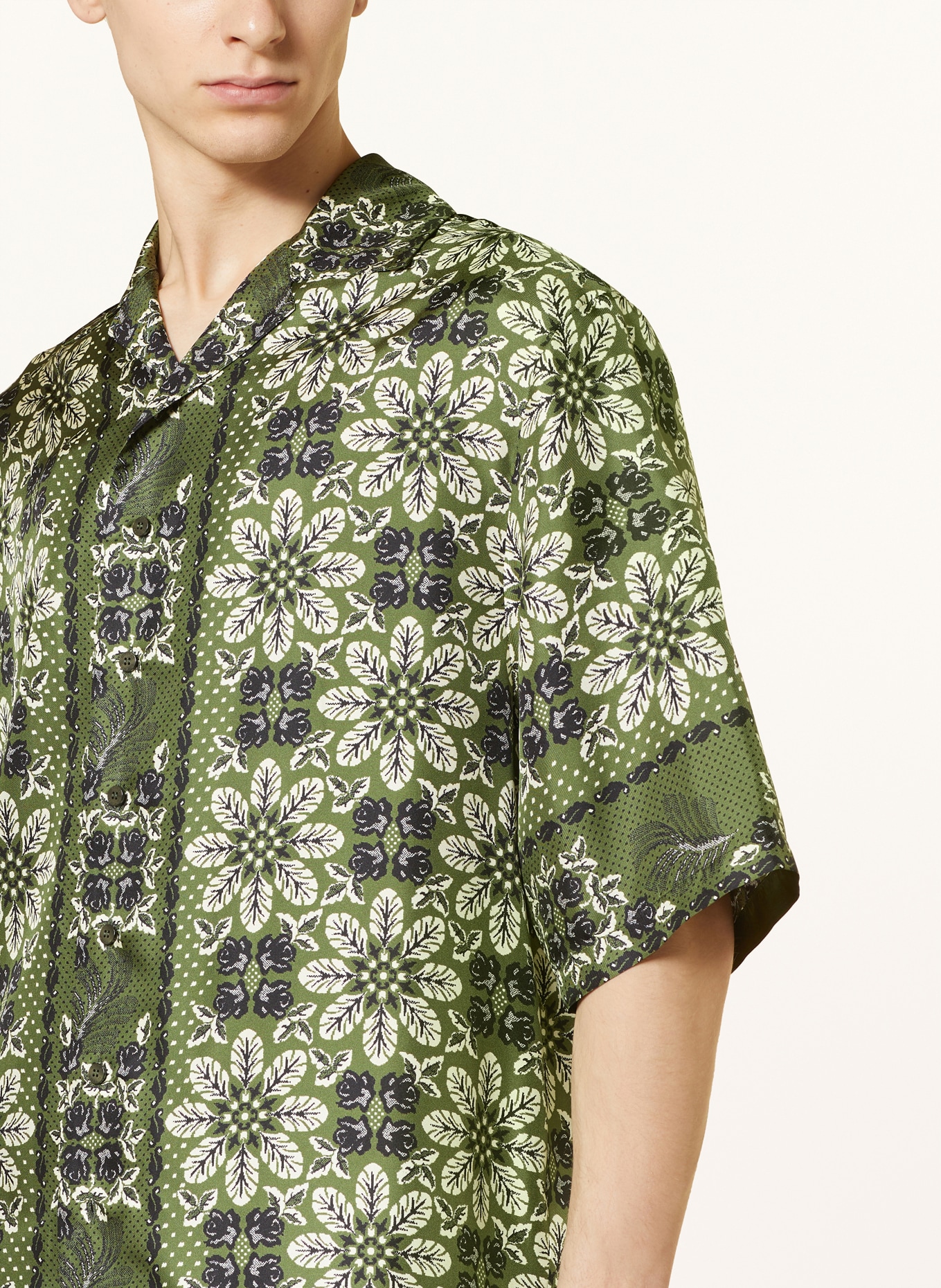ETRO Resort shirt comfort fit in silk, Color: GREEN/ BLACK/ WHITE (Image 4)