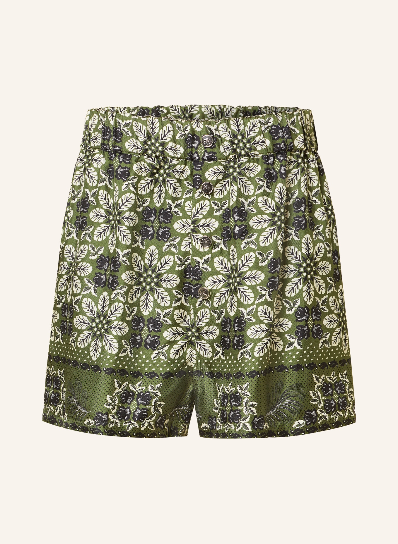 ETRO Silk shorts, Color: GREEN/ DARK GREEN/ LIGHT GREEN (Image 1)