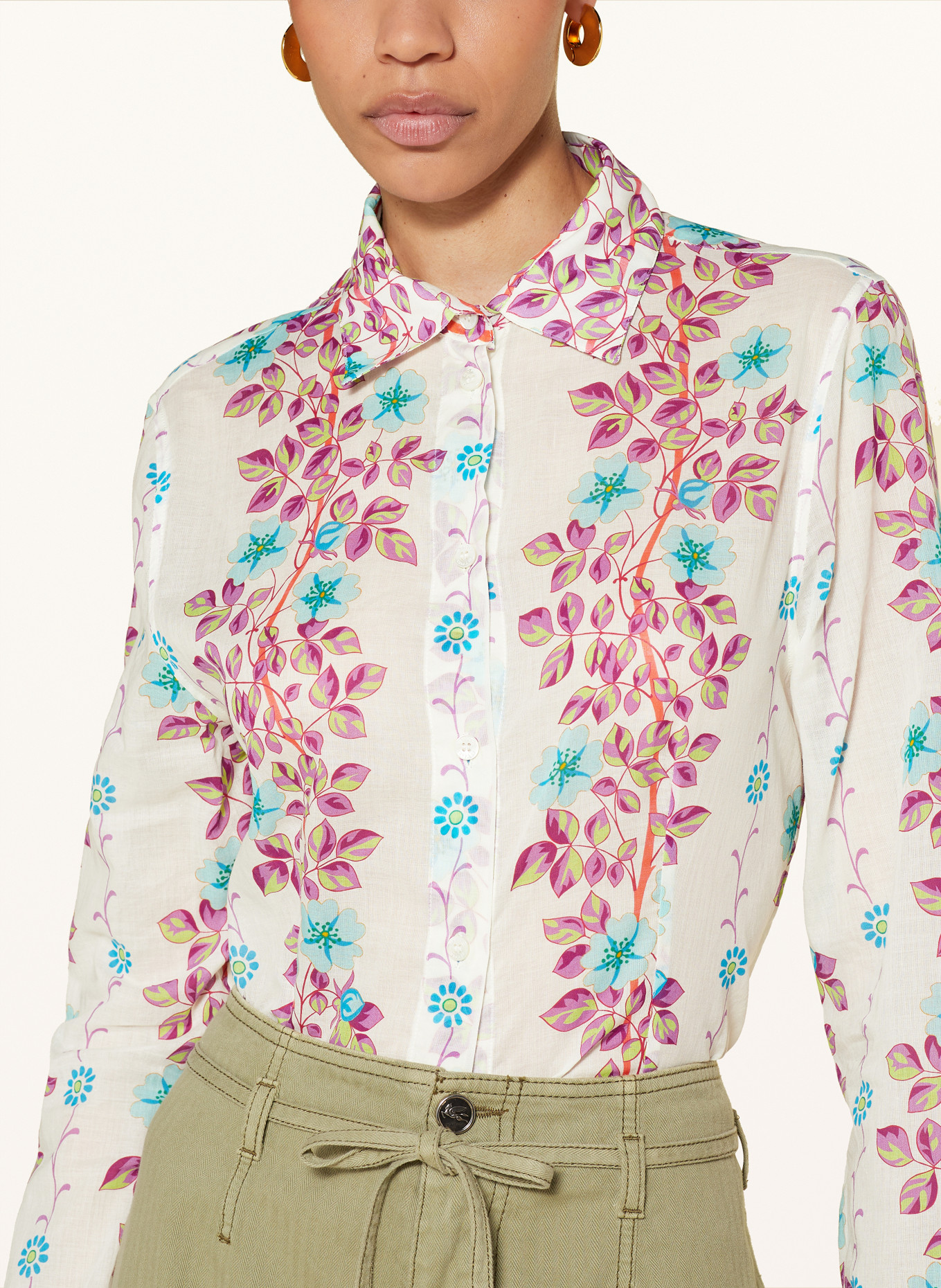 ETRO Shirt blouse, Color: WHITE/ PURPLE/ LIGHT BLUE (Image 4)