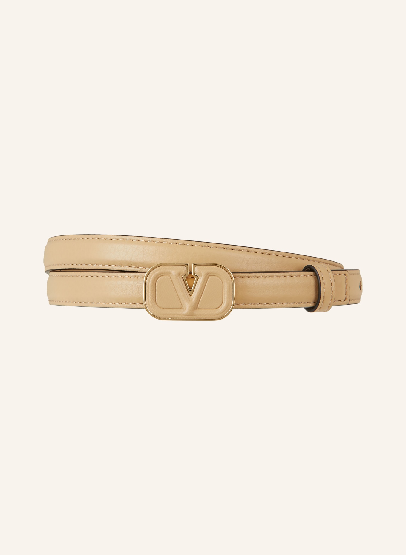 VALENTINO GARAVANI Leather belt VLOGO, Color: BEIGE (Image 1)