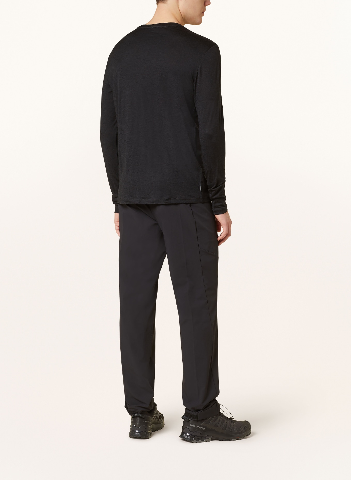 icebreaker Long sleeve shirt MERINO TECH LITE III in merino wool, Color: BLACK (Image 3)