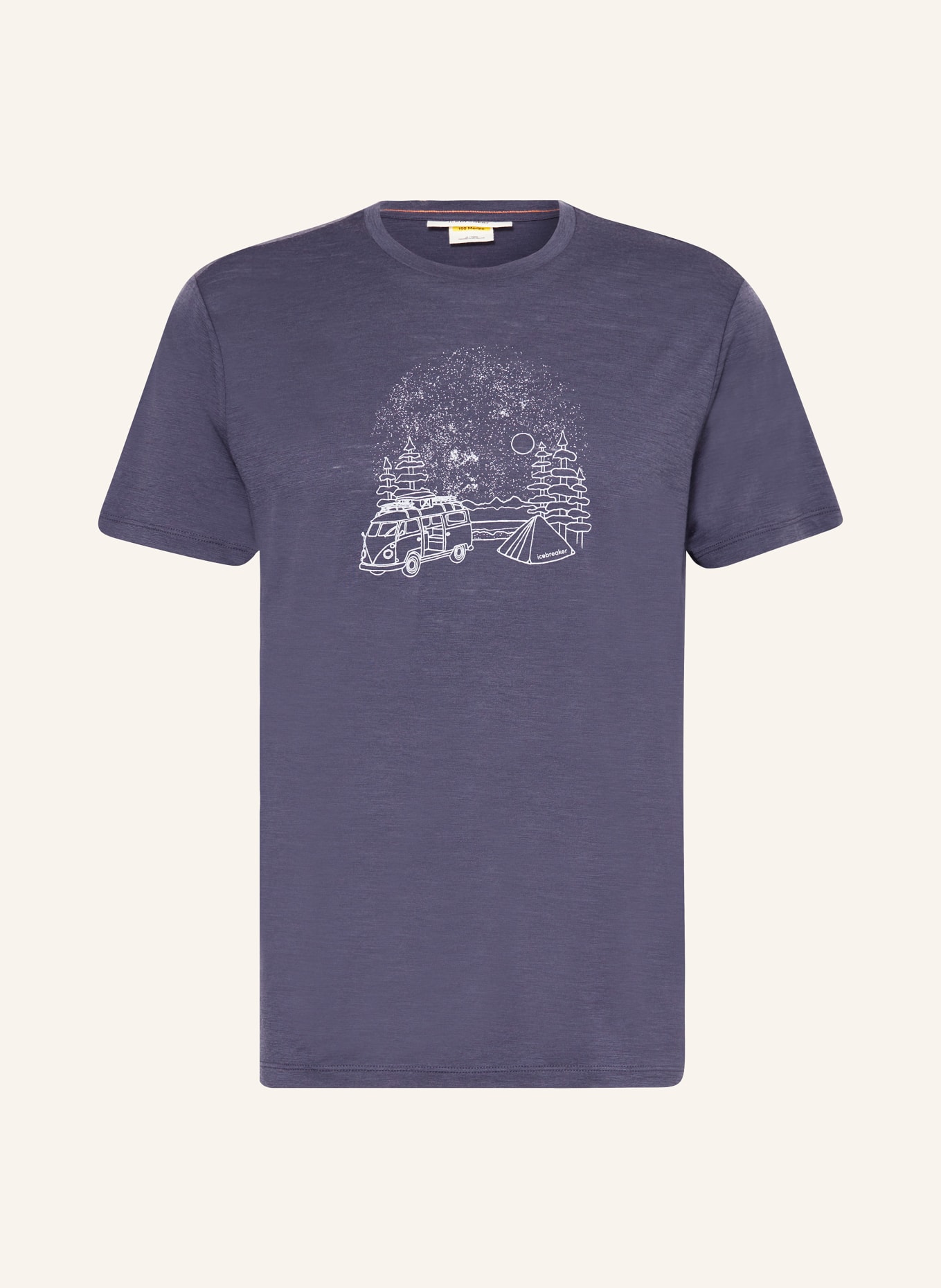 icebreaker T-shirt 150 TECH-LITE™ III VAN CAMP in merino wool, Color: DARK GRAY (Image 1)