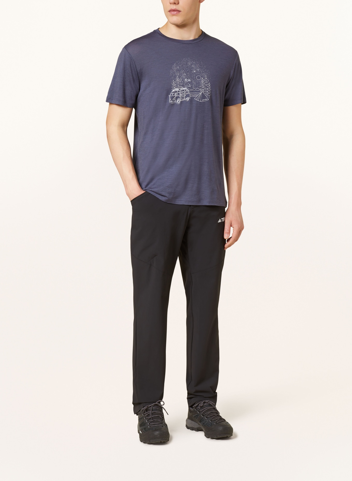 icebreaker T-shirt 150 TECH-LITE™ III VAN CAMP z wełny merino, Kolor: CZIEMNOSZARY (Obrazek 2)