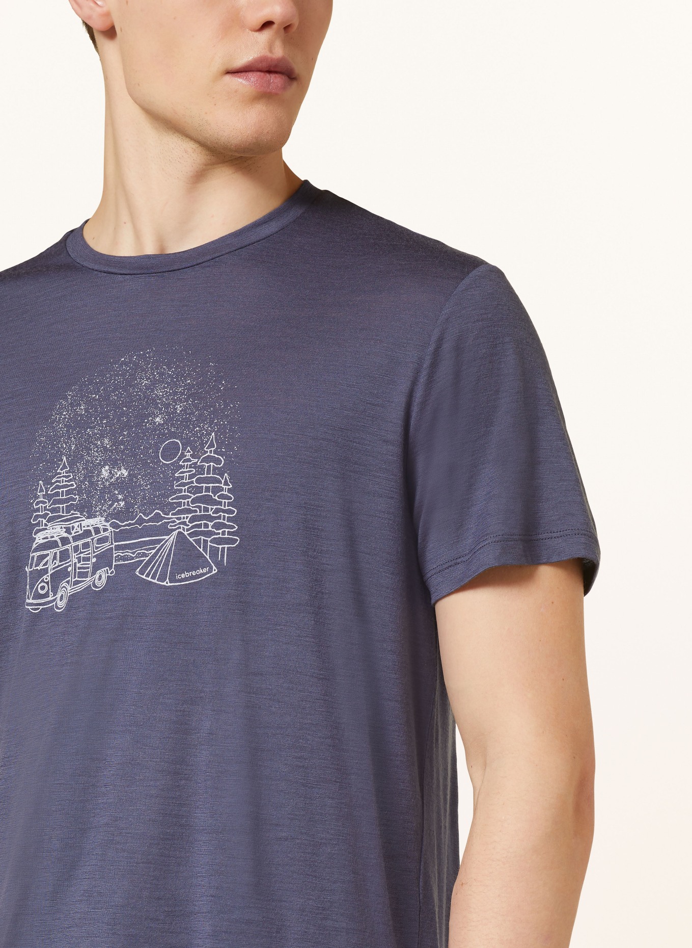 icebreaker T-shirt 150 TECH-LITE™ III VAN CAMP z wełny merino, Kolor: CZIEMNOSZARY (Obrazek 4)