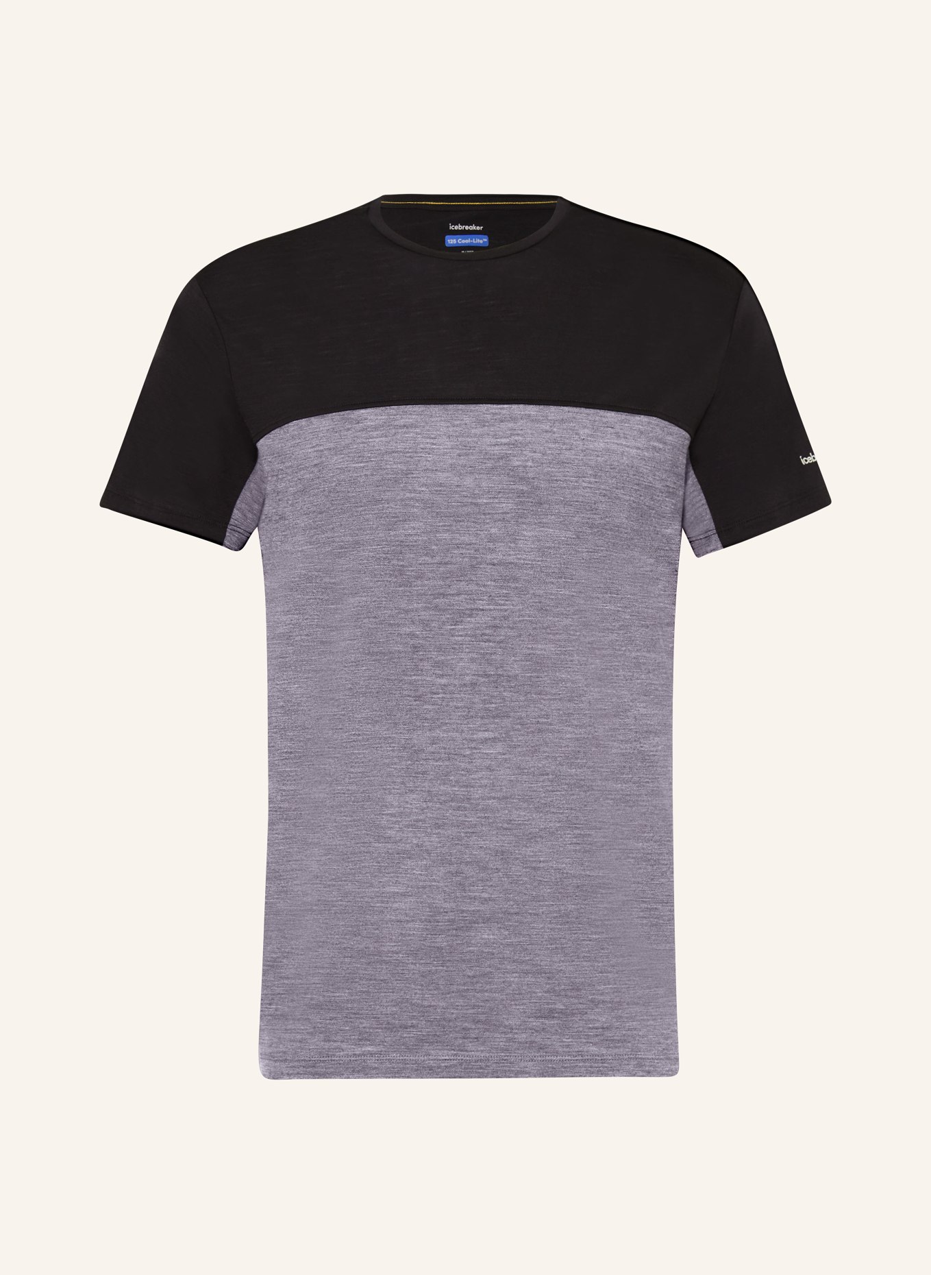 icebreaker T-shirt 125 COOL-LITE™ SPHERE III z dodatkiem wełny merino, Kolor: SZARY/ CZARNY (Obrazek 1)