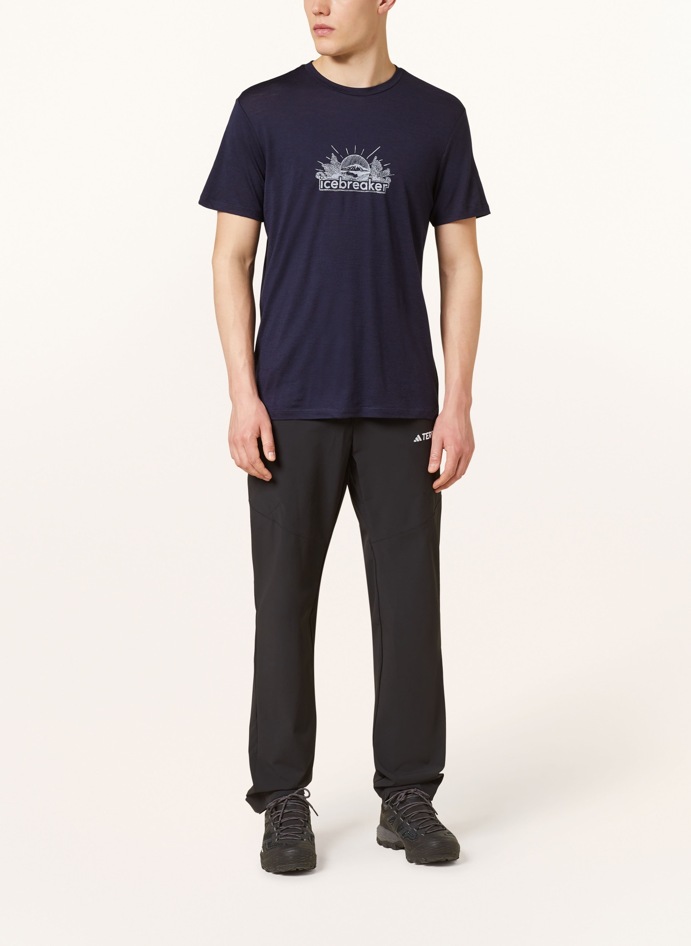 icebreaker T-shirt MERINO 150 TECH LITE III z wełny merino, Kolor: GRANATOWY (Obrazek 2)
