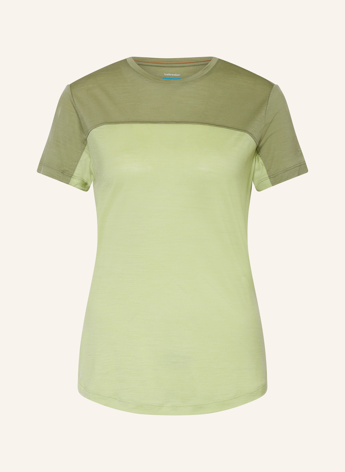 icebreaker T-shirt MERINO COOL-LITE™ SPHERE III z dodatkiem wełny merino, Kolor: JASNOZIELONY/ CIEMNOZIELONY (Obrazek 1)