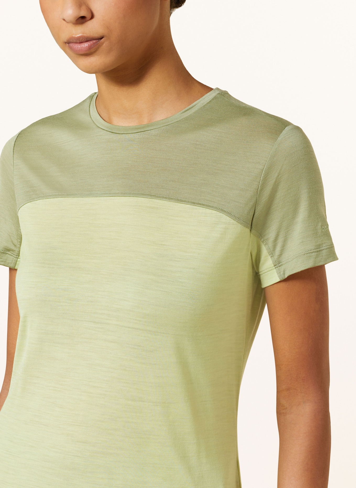 icebreaker T-shirt MERINO COOL-LITE™ SPHERE III with merino wool, Color: LIGHT GREEN/ DARK GREEN (Image 4)