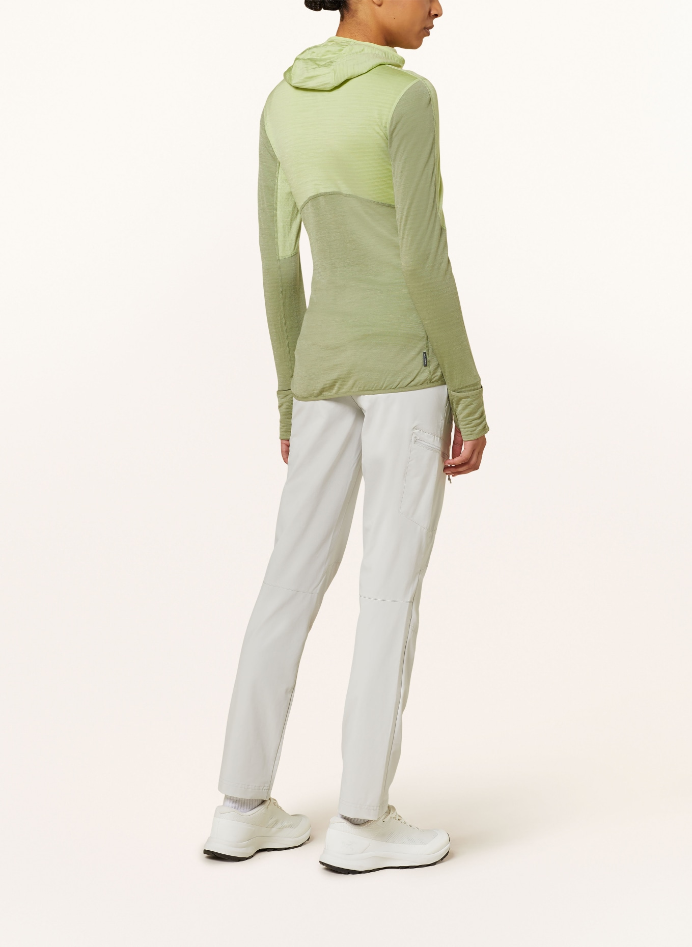 icebreaker Mid-layer jacket MERINO BLEND REALFLEECE™ DESCEDER with merino wool, Color: LIGHT GREEN (Image 3)