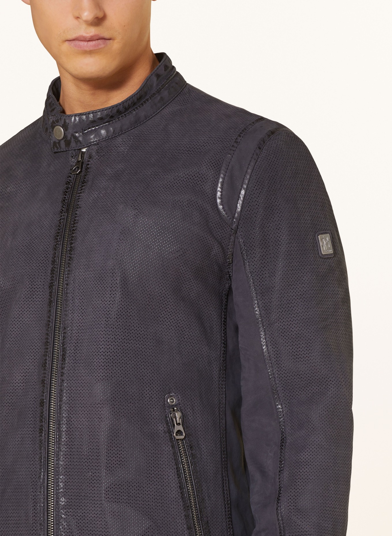 gipsy Leather jacket GMBLAKE, Color: DARK BLUE (Image 4)