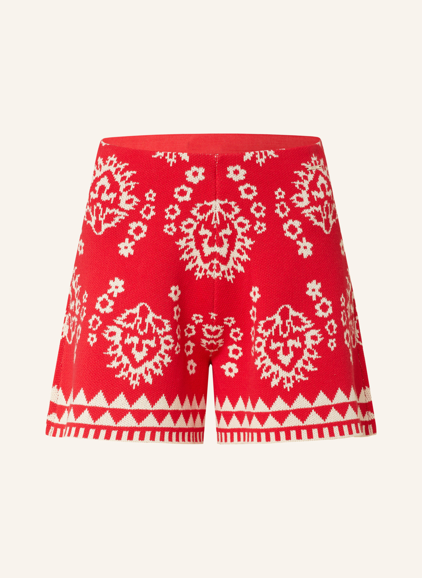 LIU JO Knit shorts, Color: RED/ ECRU (Image 1)