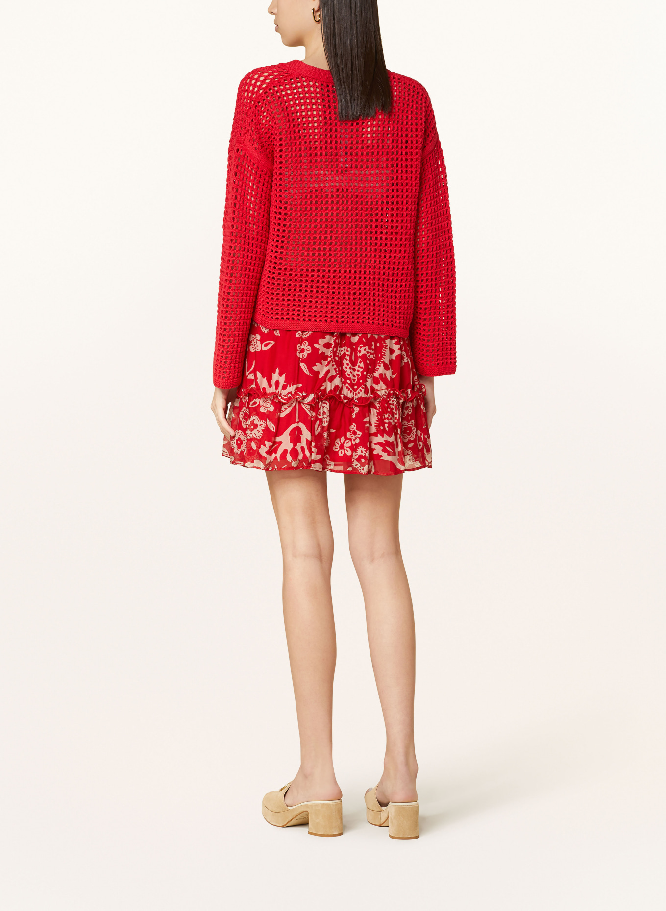 LIU JO Skirt, Color: RED/ NUDE (Image 3)