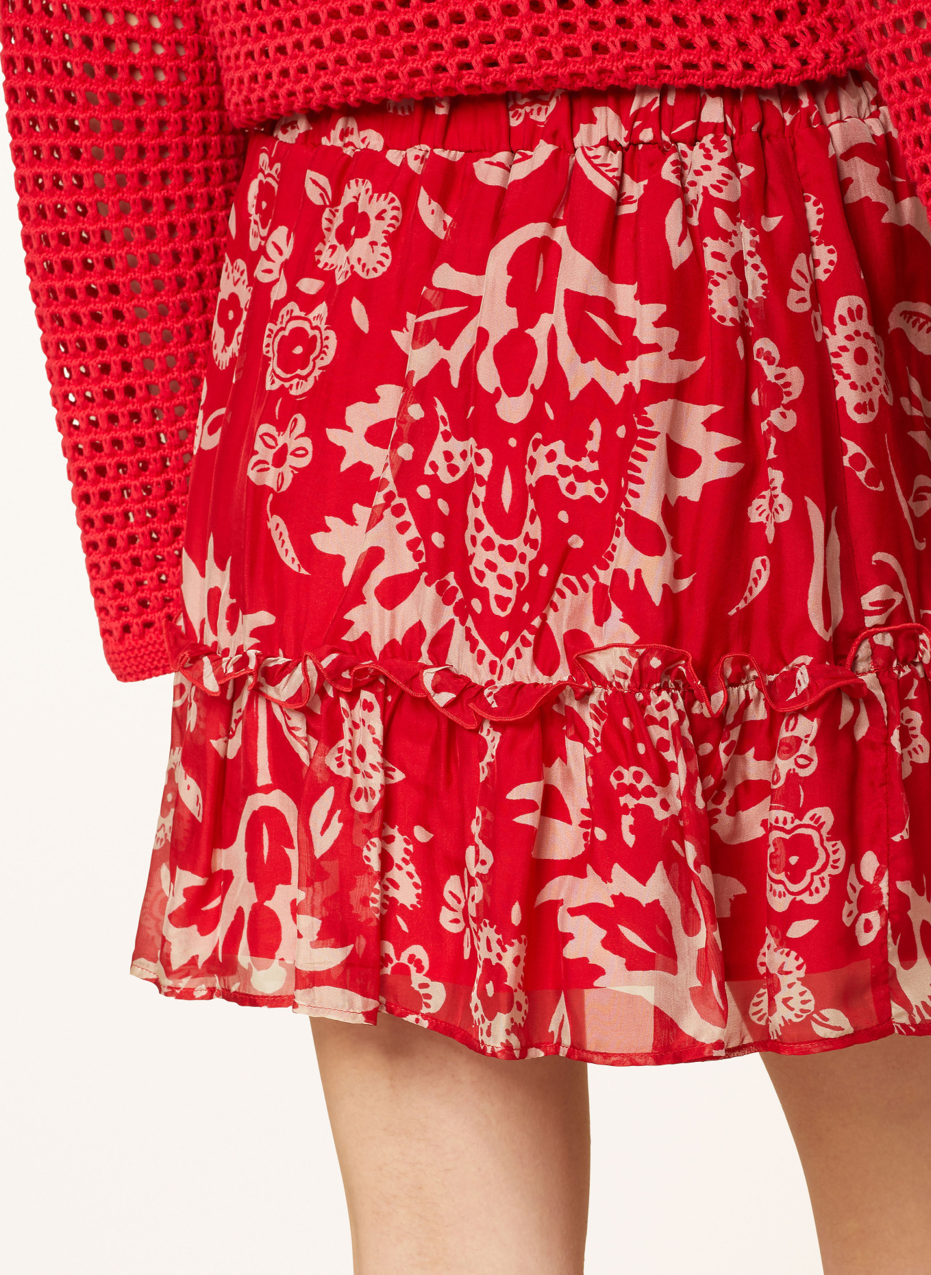 LIU JO Skirt, Color: RED/ NUDE (Image 4)