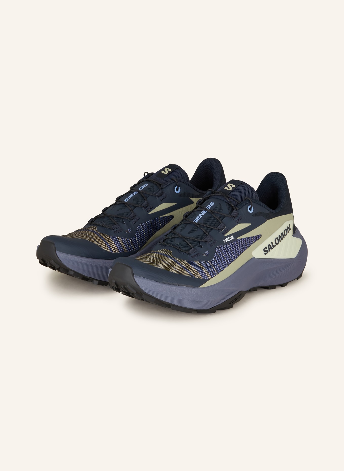 SALOMON Trail running shoes GENESIS, Color: BLUE/ BLACK/ KHAKI (Image 1)