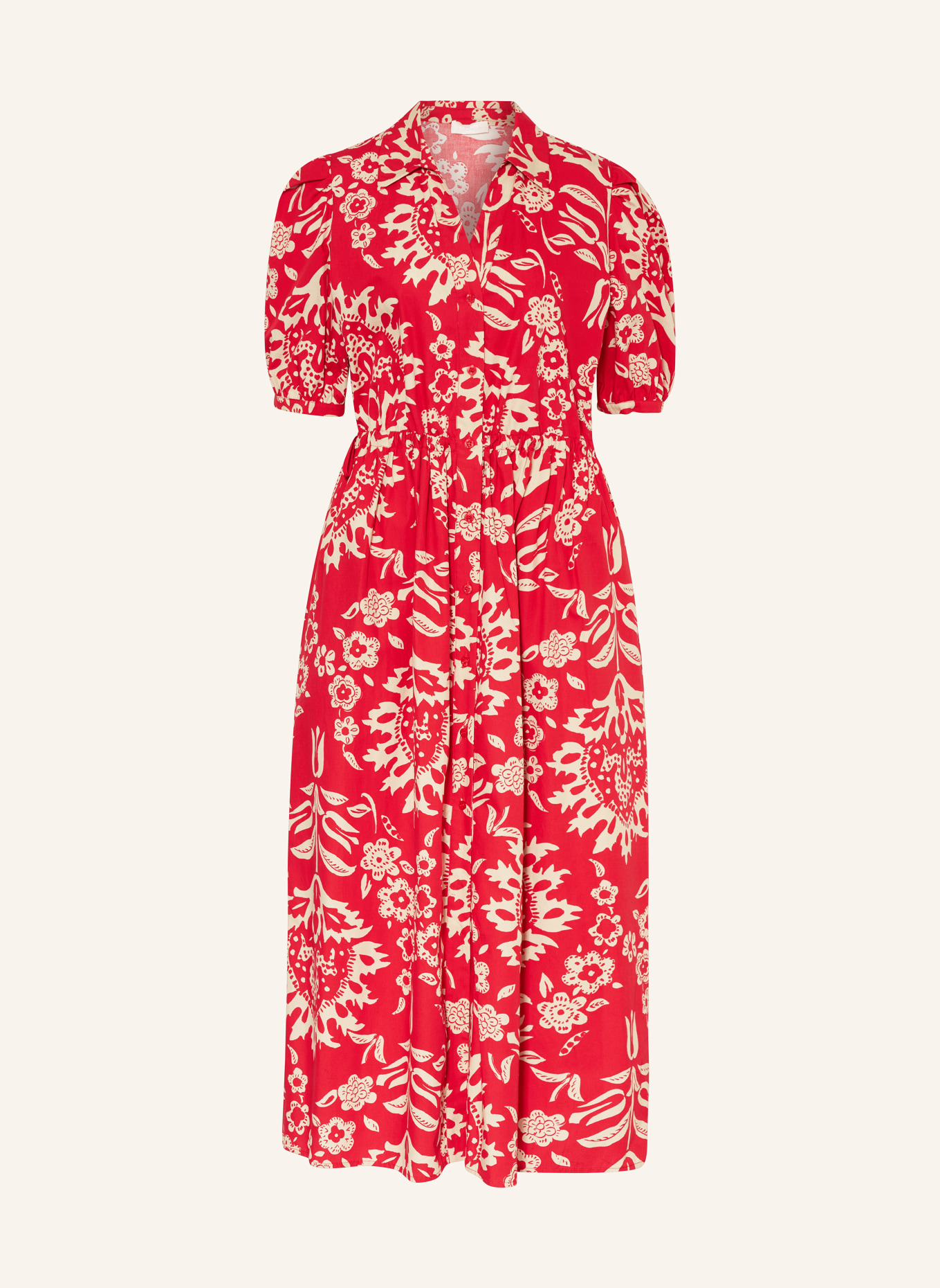 LIU JO Shirt dress, Color: RED/ CREAM (Image 1)