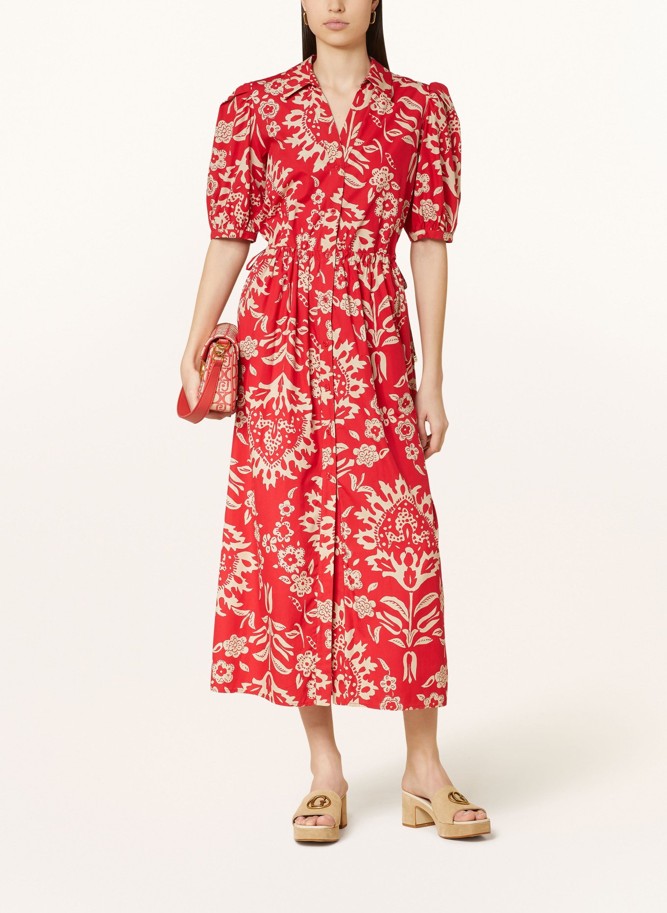 LIU JO Shirt dress, Color: RED/ CREAM (Image 2)
