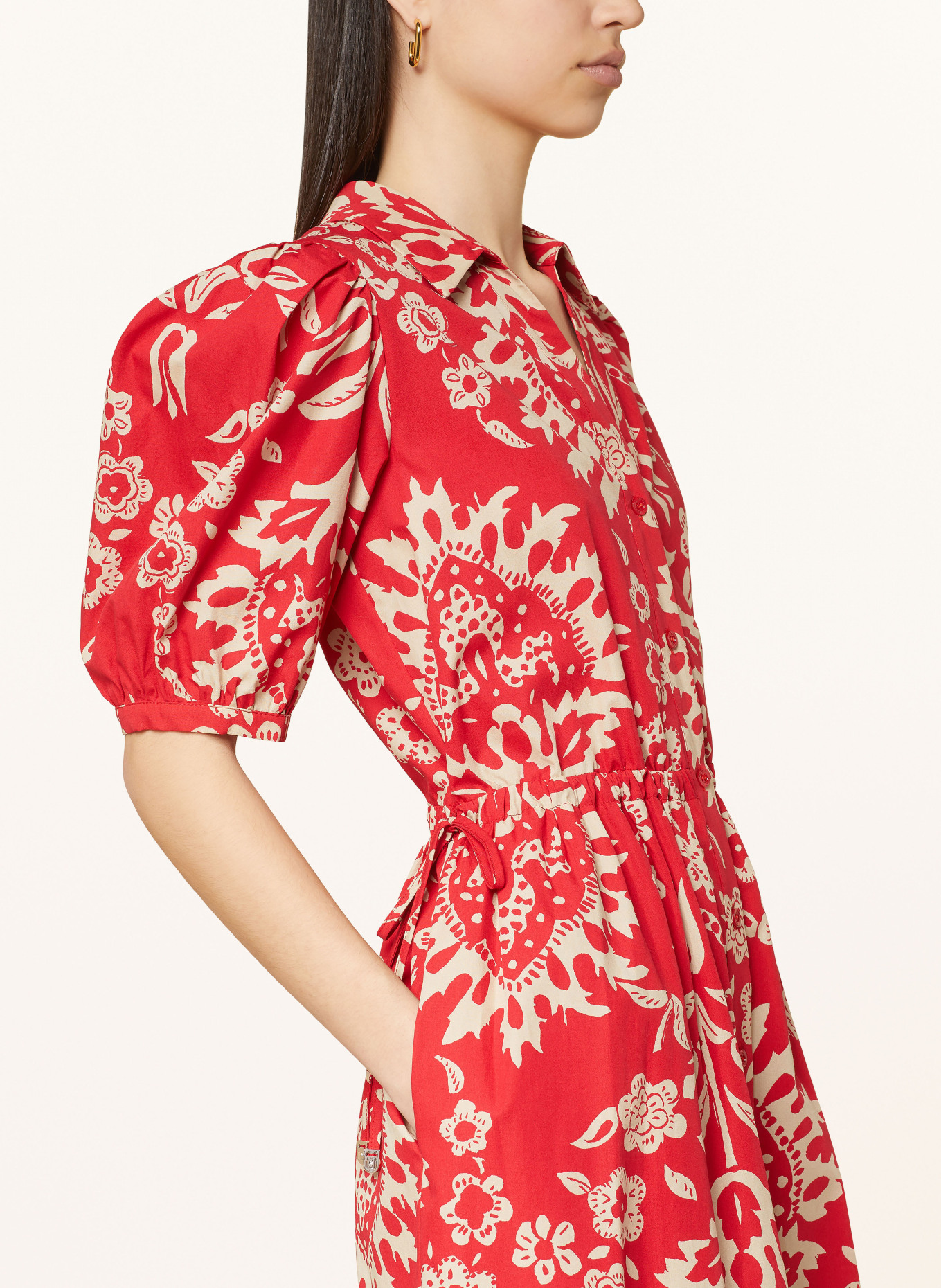 LIU JO Shirt dress, Color: RED/ CREAM (Image 4)