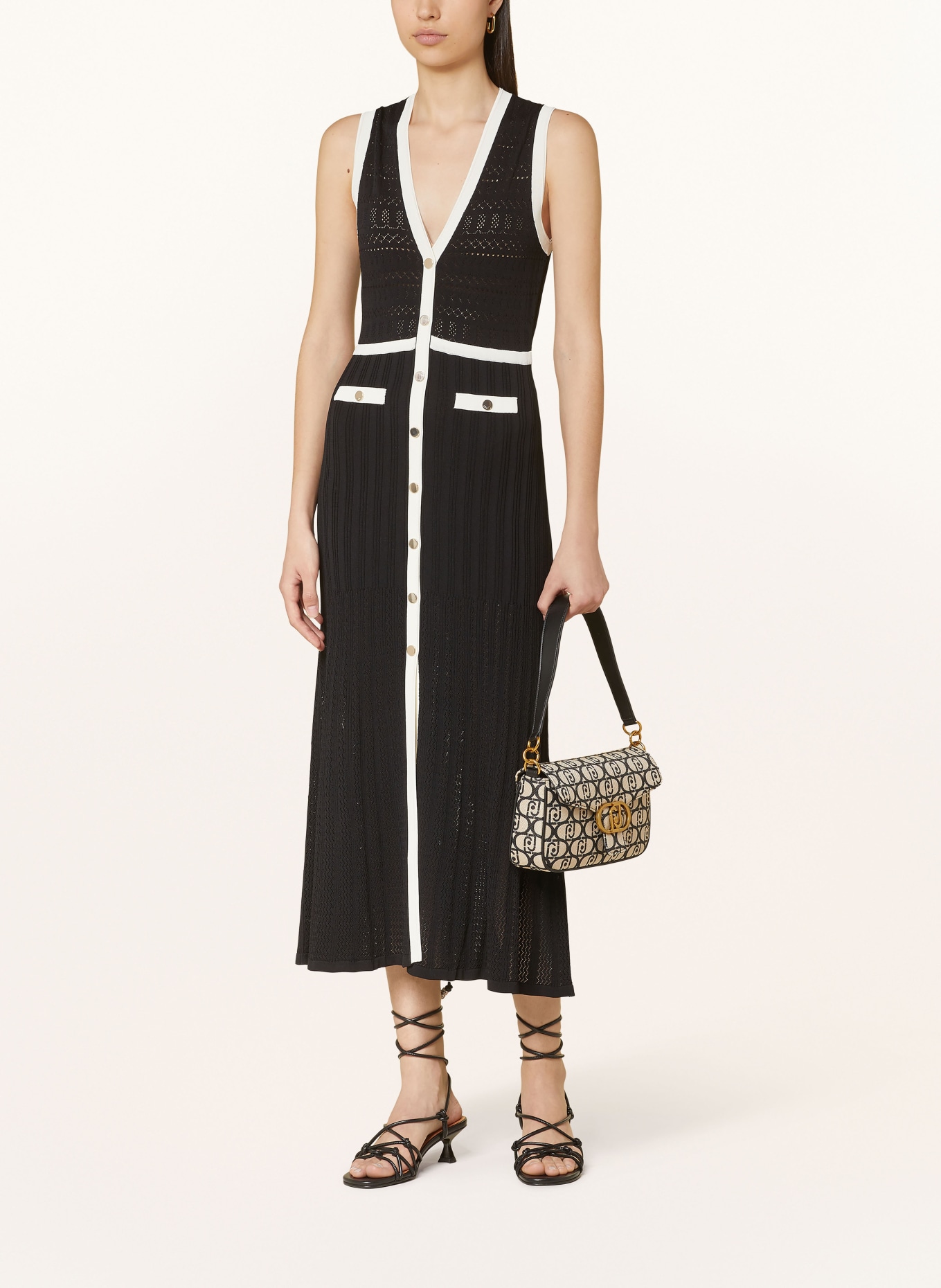 LIU JO Knit dress, Color: BLACK/ WHITE (Image 2)