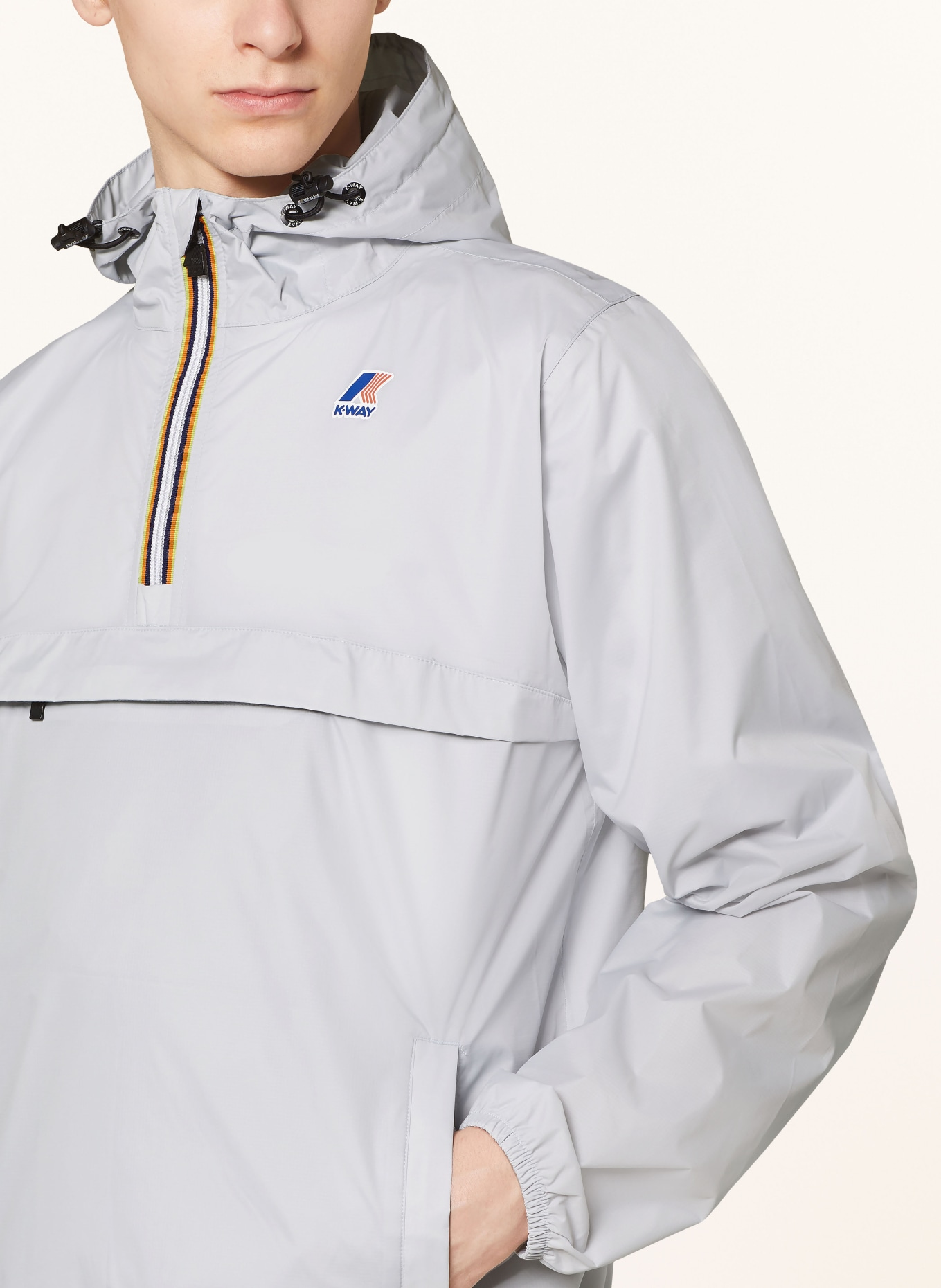 K-WAY Anorak jacket LE VRAI 3.0 LEON, Color: LIGHT GRAY (Image 5)