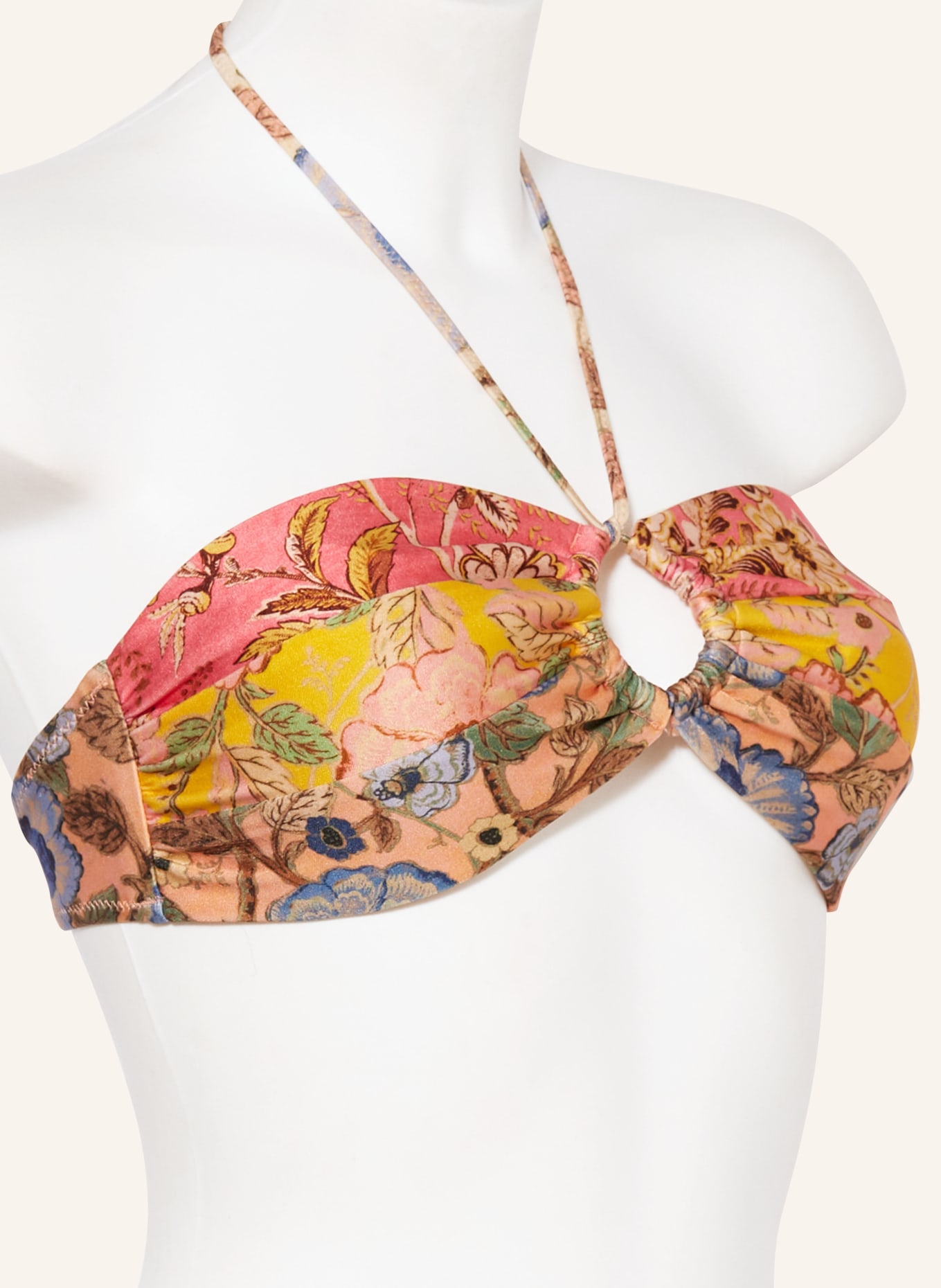 ZIMMERMANN Bandeau bikini top JUNIE, Color: PINK/ YELLOW/ BROWN (Image 5)