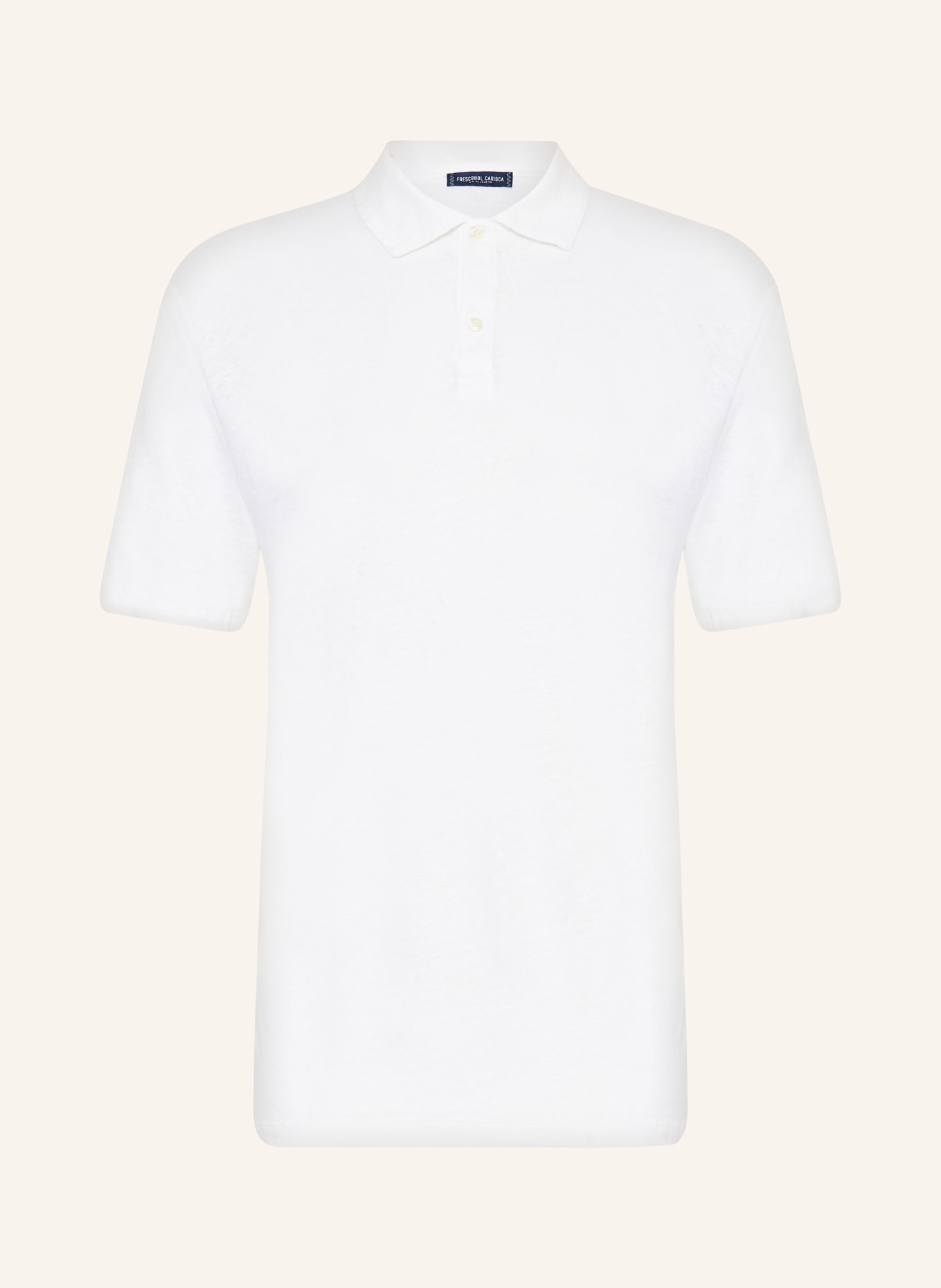 FRESCOBOL CARIOCA Linen polo shirt MELLO, Color: CREAM (Image 1)