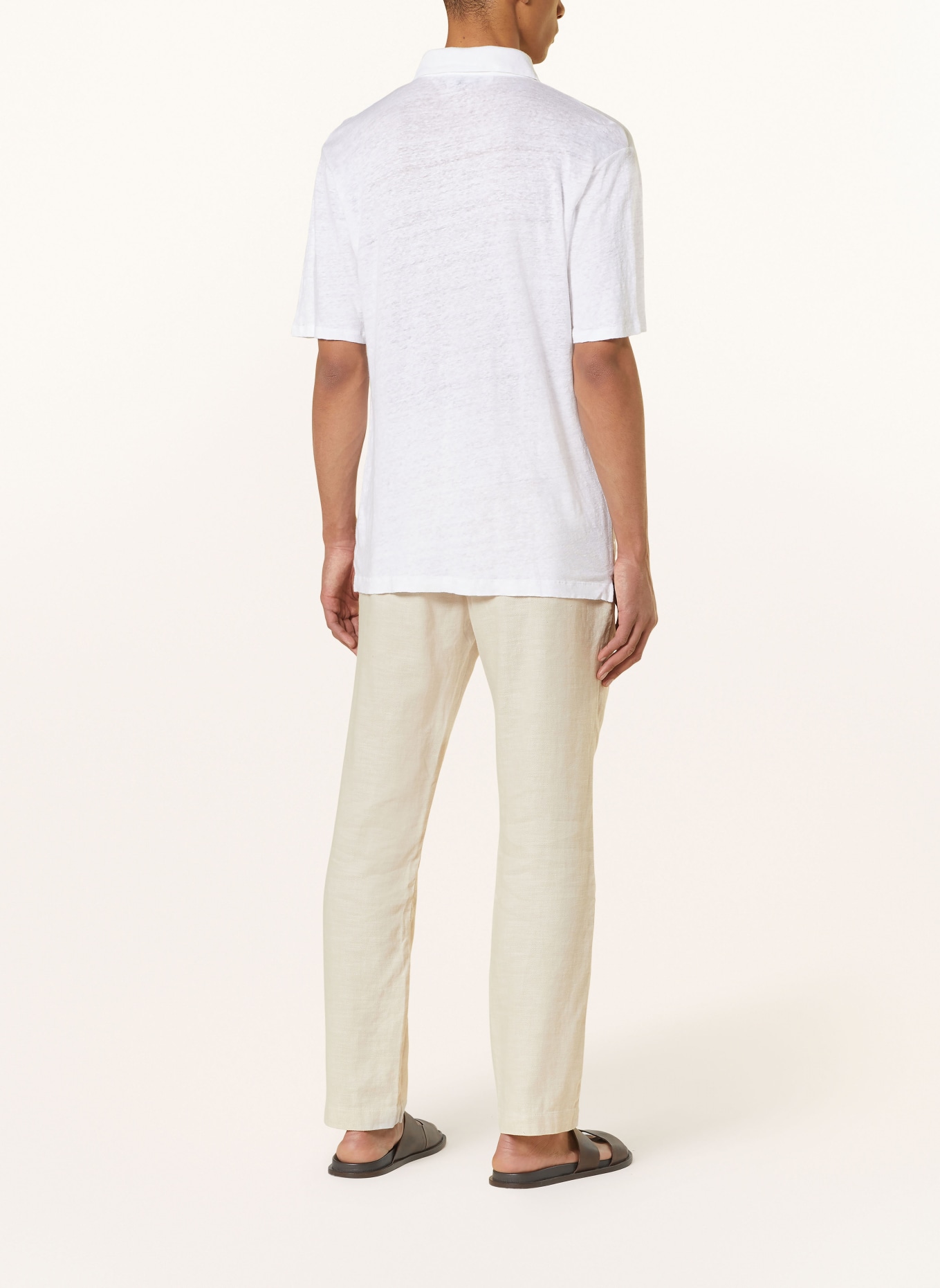 FRESCOBOL CARIOCA Linen polo shirt MELLO, Color: CREAM (Image 3)