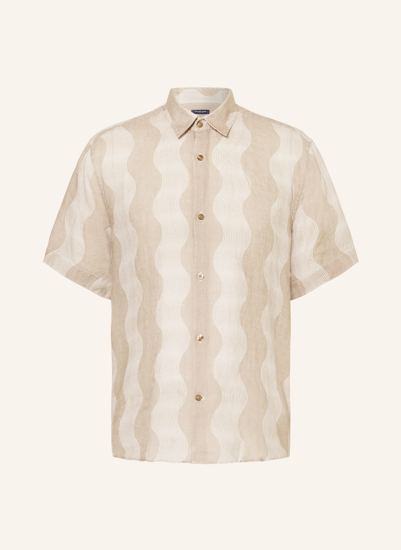FRESCOBOL CARIOCA Short sleeve shirt CASTRO CABANA comfort fit in linen, Color: 759 Truffle (Image 1)