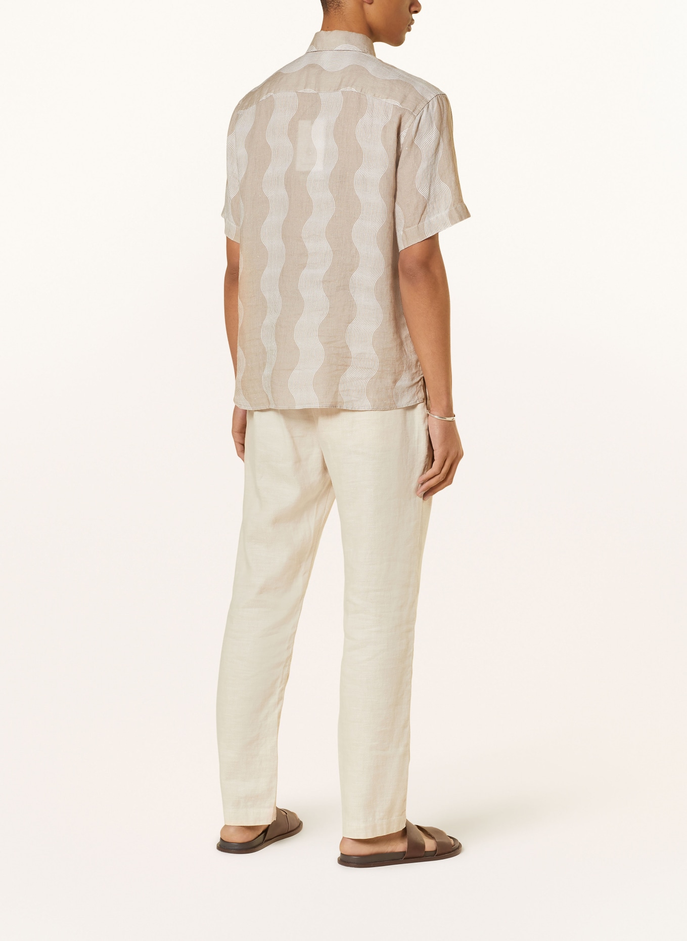 FRESCOBOL CARIOCA Short sleeve shirt CASTRO CABANA comfort fit in linen, Color: 759 Truffle (Image 3)
