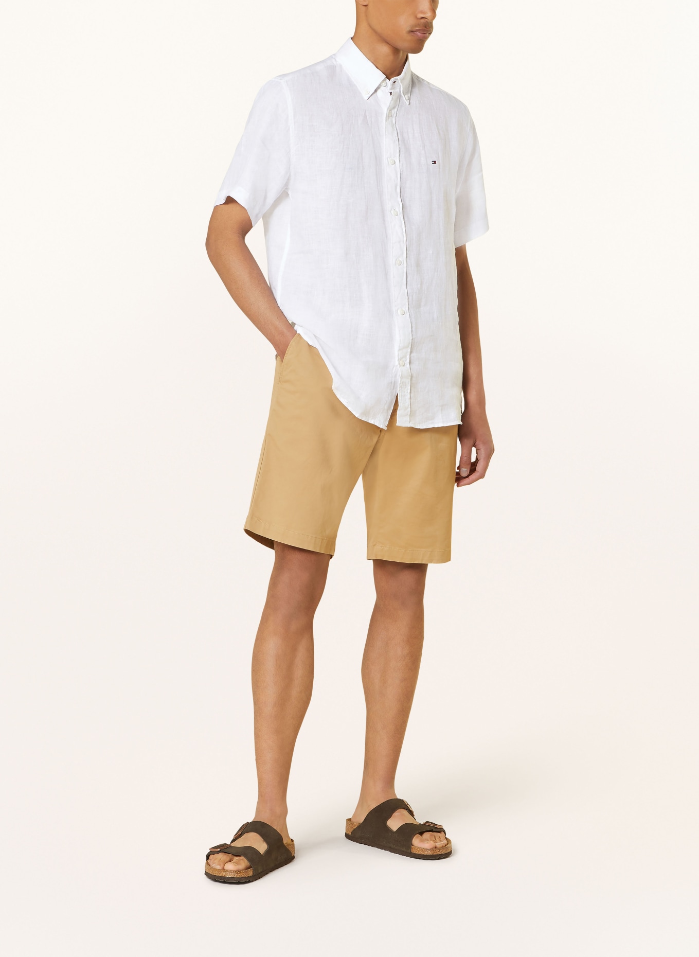 TOMMY HILFIGER Kurzarm-Hemd Regular Fit aus Leinen, Farbe: WEISS (Bild 2)