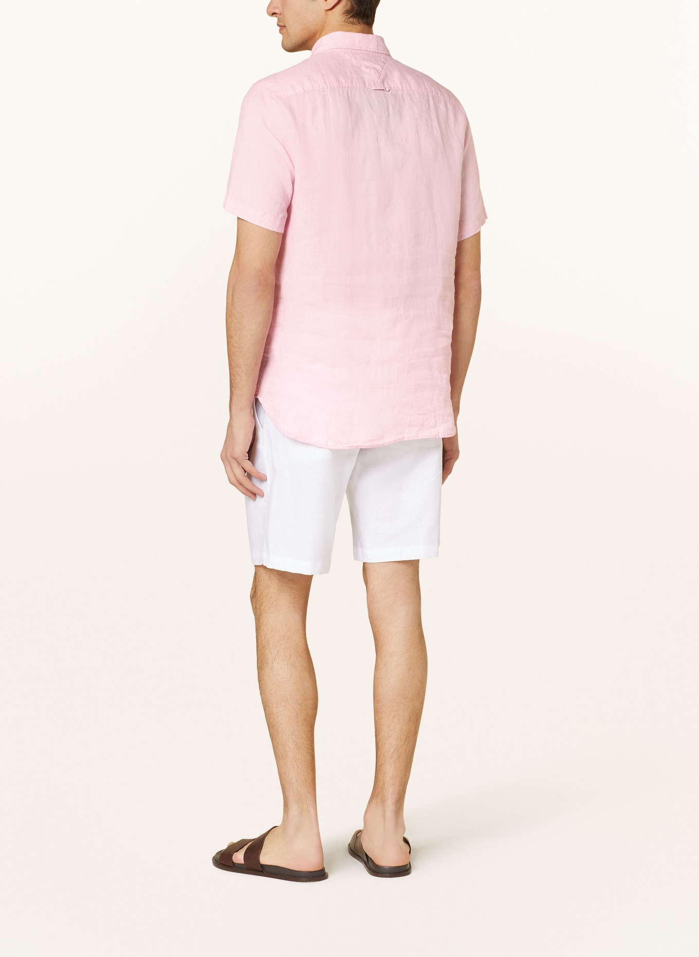 TOMMY HILFIGER Short sleeve shirt regular fit made of linen, Color: PINK (Image 3)