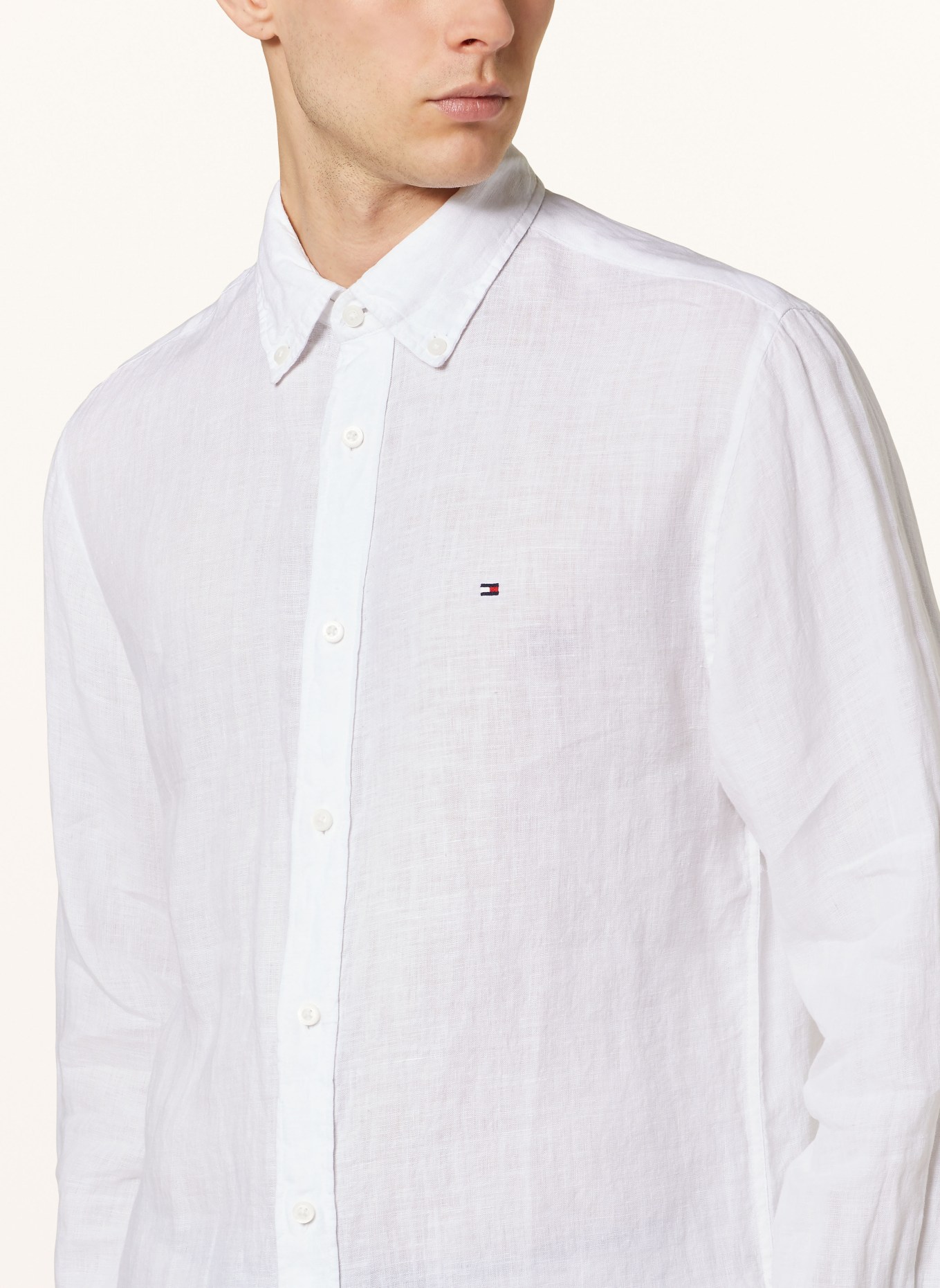 TOMMY HILFIGER Linen shirt regular fit, Color: WHITE (Image 4)