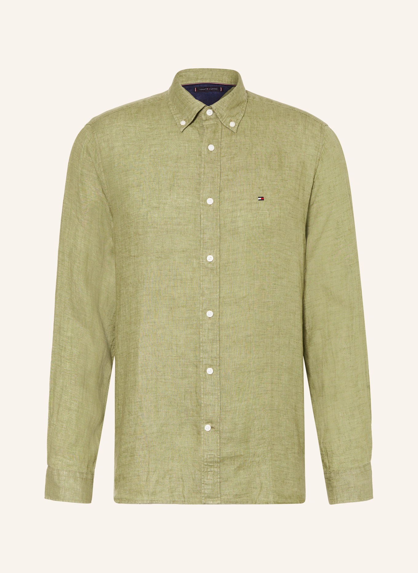 TOMMY HILFIGER Tommy Jeans Regular Crop Tipping Crew, Farbe: OLIV (Bild 1)