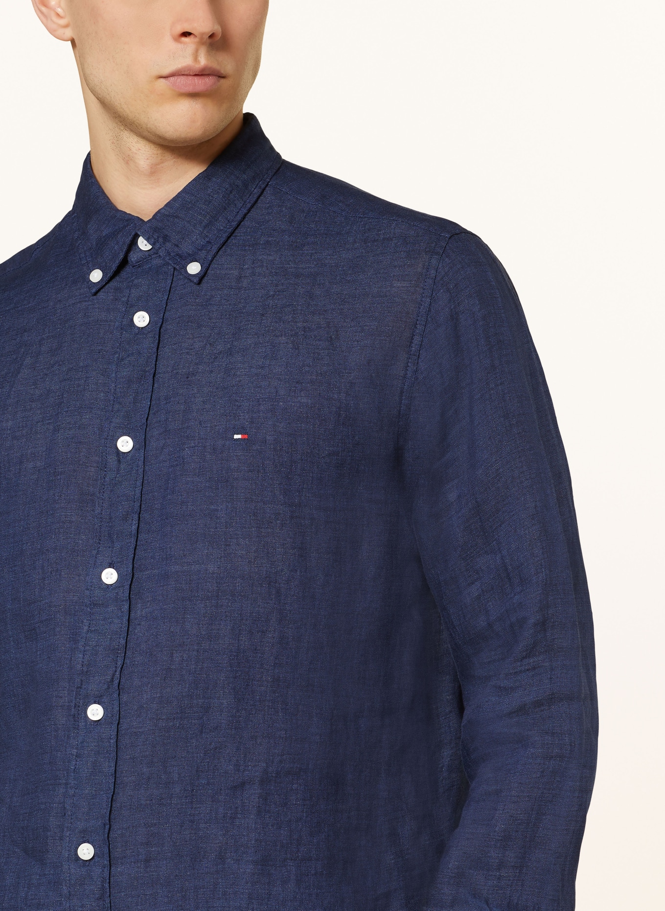 TOMMY HILFIGER Linen shirt regular fit, Color: DARK BLUE (Image 4)