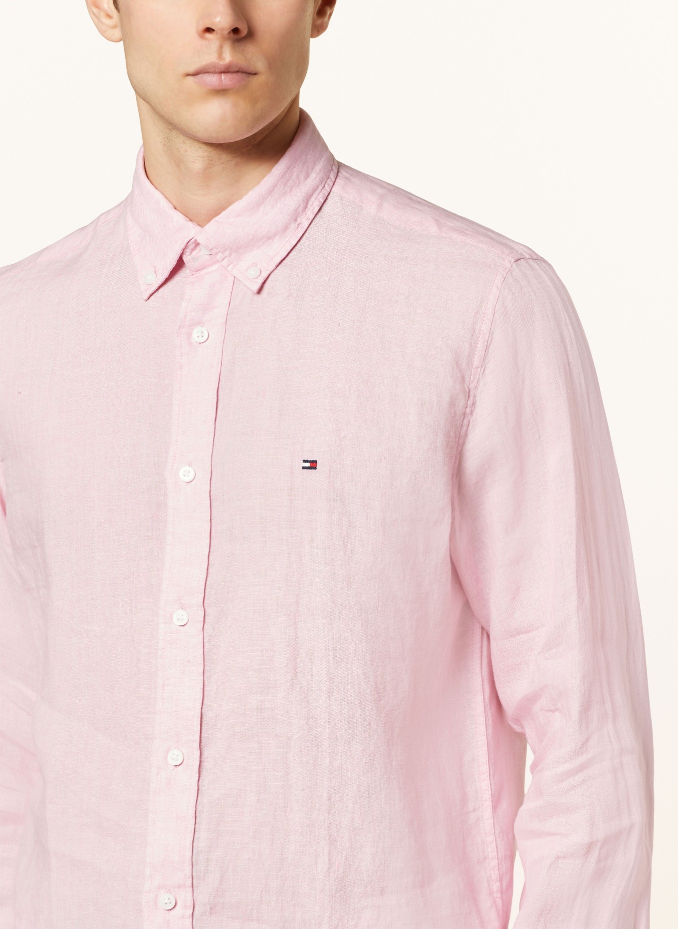 TOMMY HILFIGER Linen shirt regular fit, Color: PINK (Image 4)