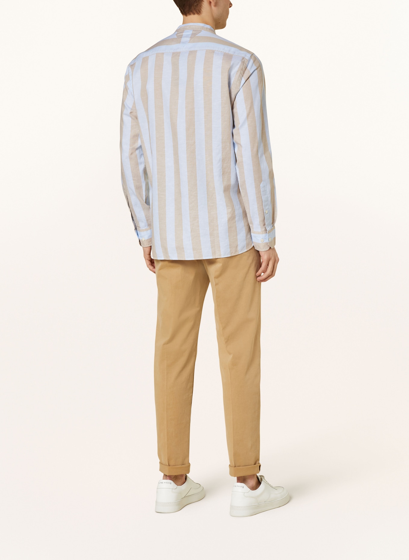 TOMMY HILFIGER Shirt regular fit with stand-up collar, Color: LIGHT BLUE/ BEIGE (Image 3)
