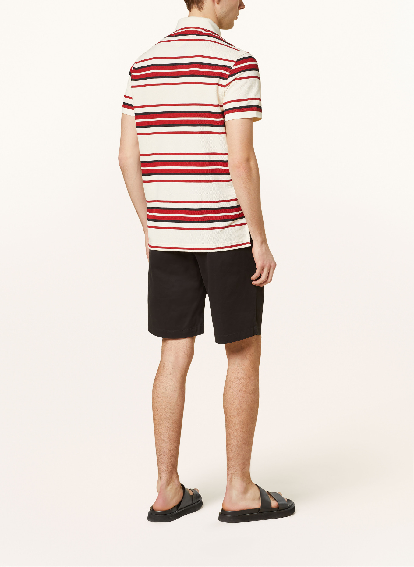 TOMMY HILFIGER Piqué polo shirt regular fit, Color: CREAM/ DARK RED/ BLACK (Image 3)