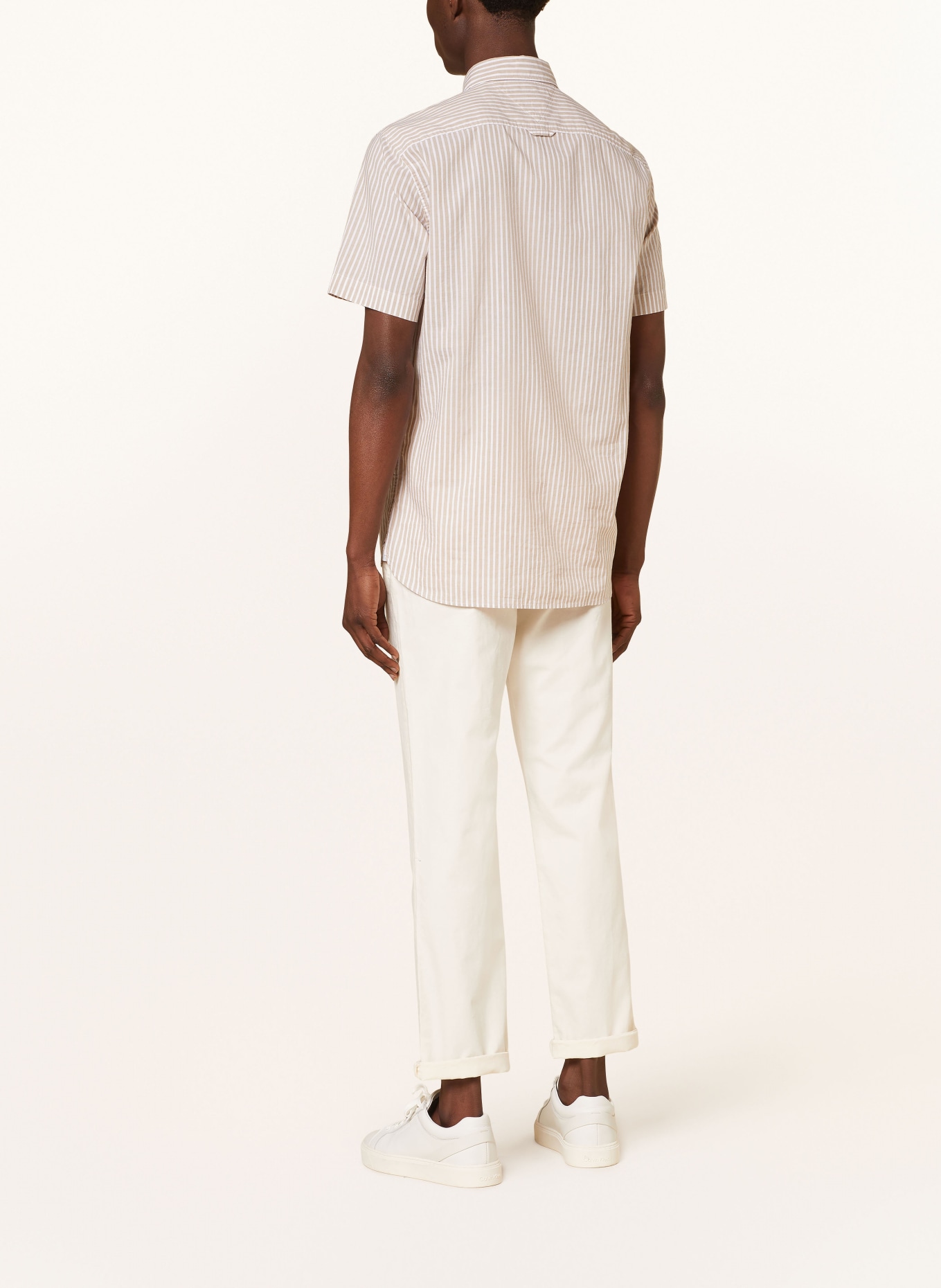TOMMY HILFIGER Short sleeve shirt regular fit, Color: BEIGE/ WHITE (Image 3)