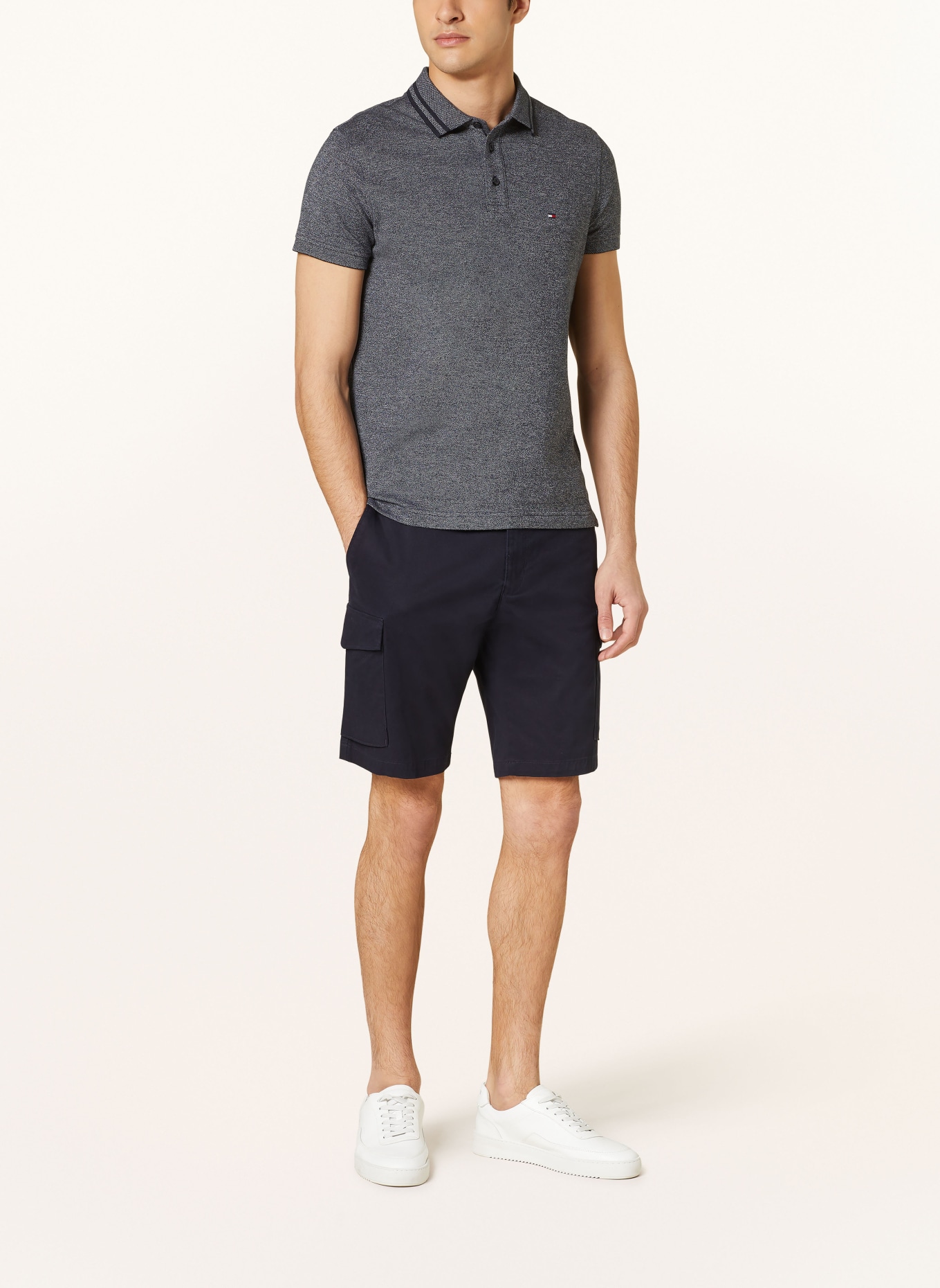 TOMMY HILFIGER Piqué-Poloshirt Slim Fit, Farbe: DUNKELBLAU (Bild 2)