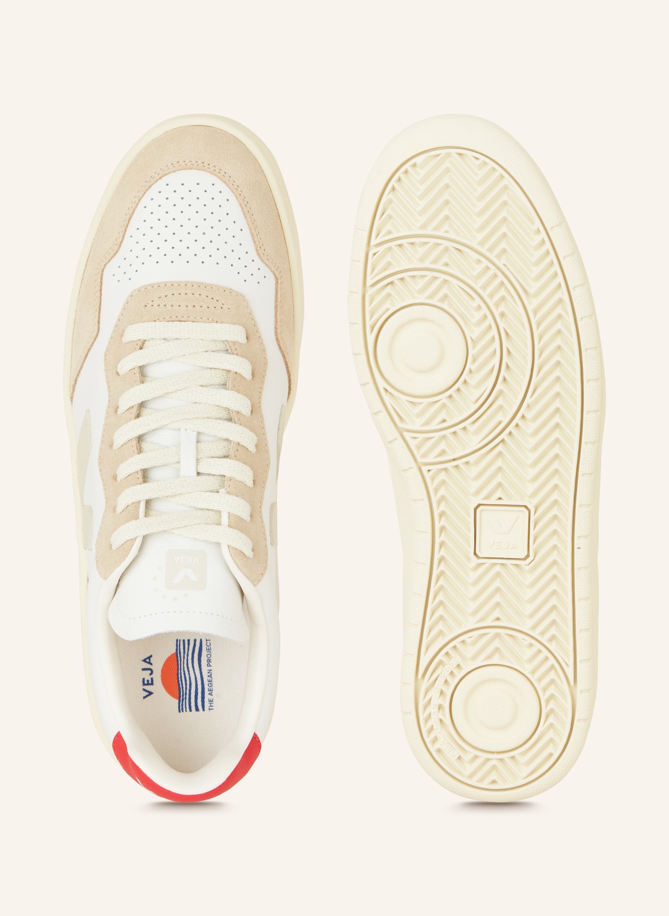 VEJA Sneakers V-90, Color: WHITE/ BEIGE (Image 5)