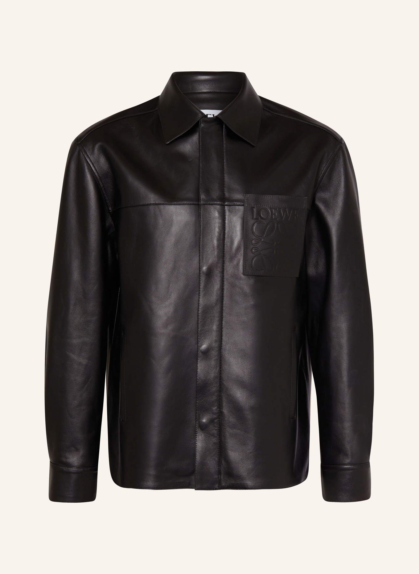 LOEWE Leather overshirt, Color: BLACK (Image 1)