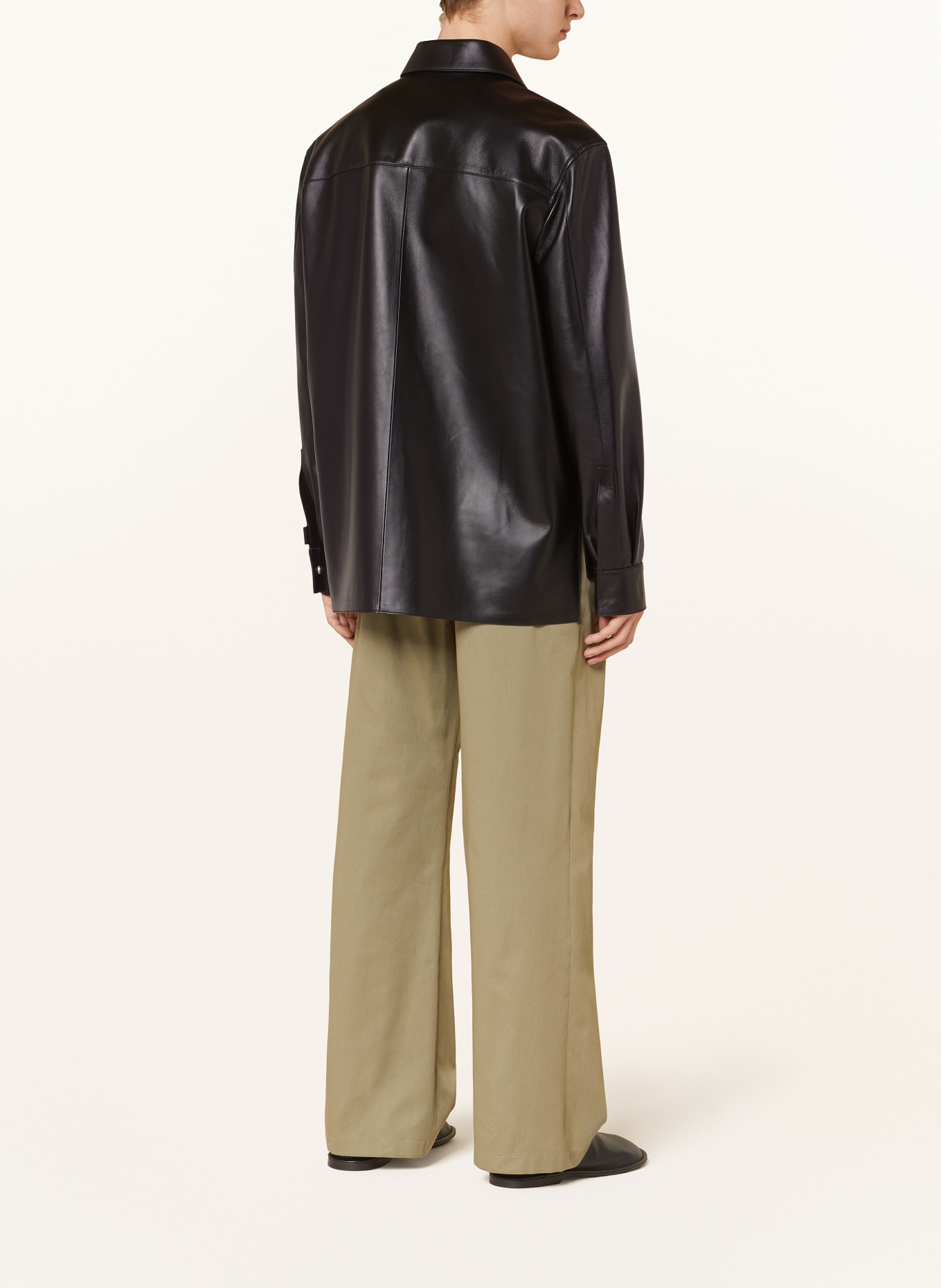 LOEWE Leather overshirt, Color: BLACK (Image 3)