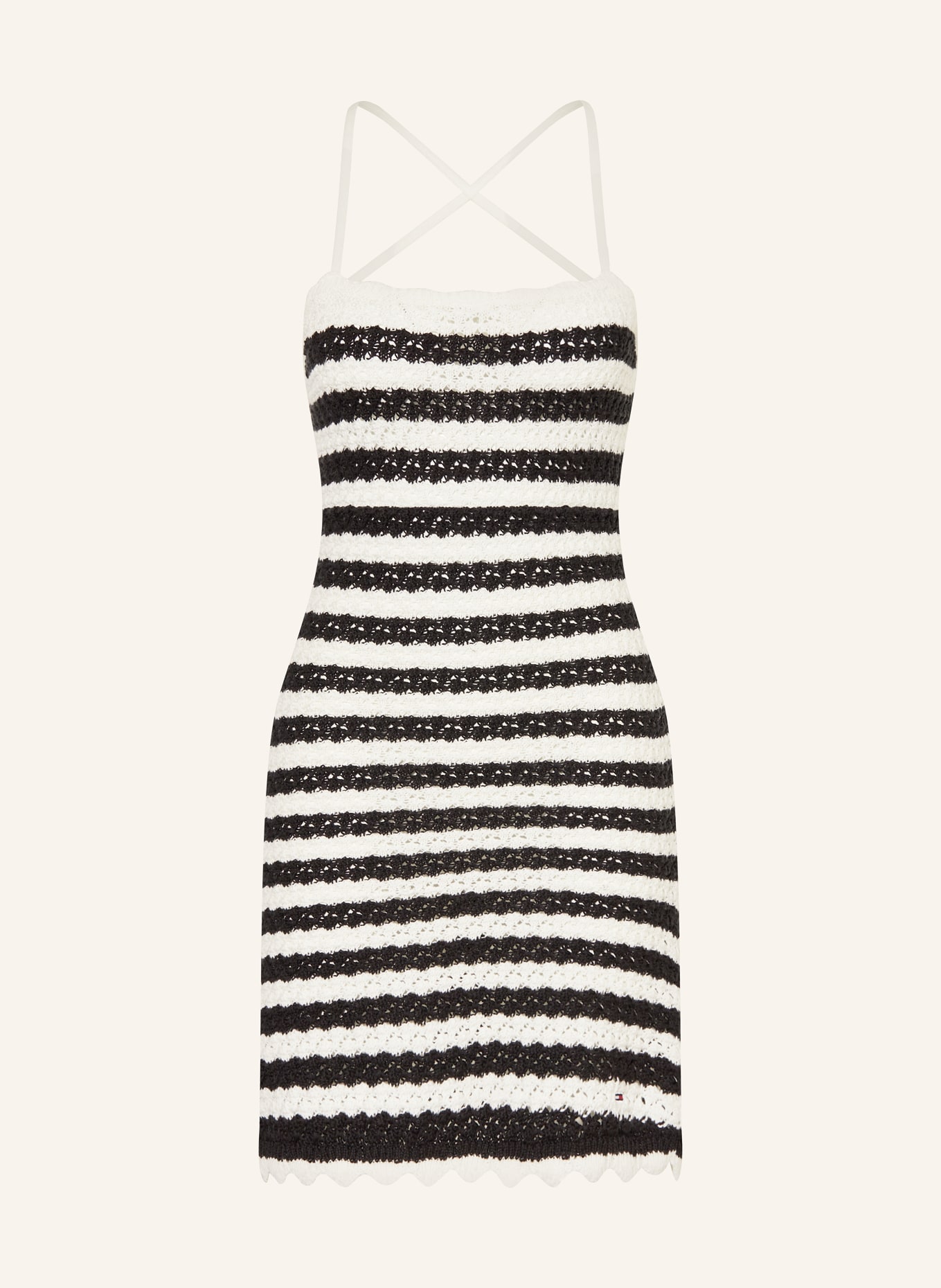 TOMMY JEANS Knit dress, Color: BLACK/ WHITE (Image 1)