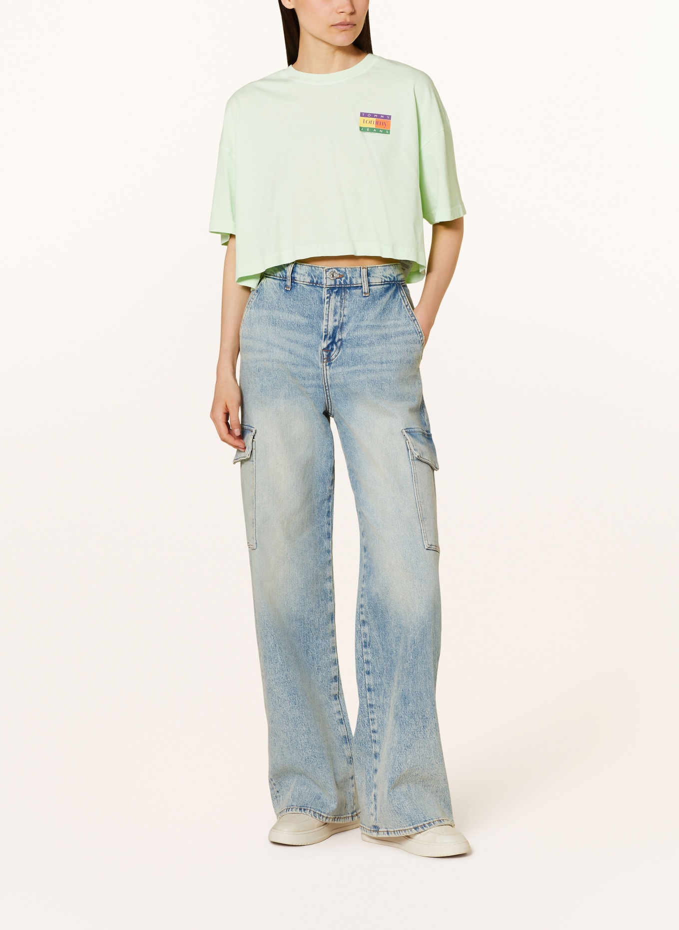 TOMMY JEANS Cropped shirt, Color: LIGHT GREEN (Image 2)