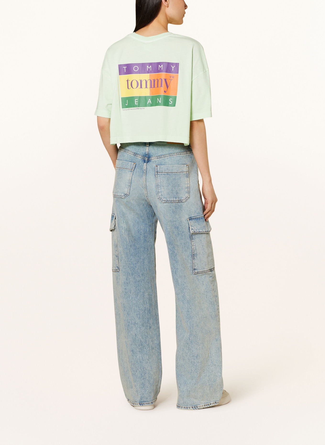 TOMMY JEANS Cropped shirt, Color: LIGHT GREEN (Image 3)